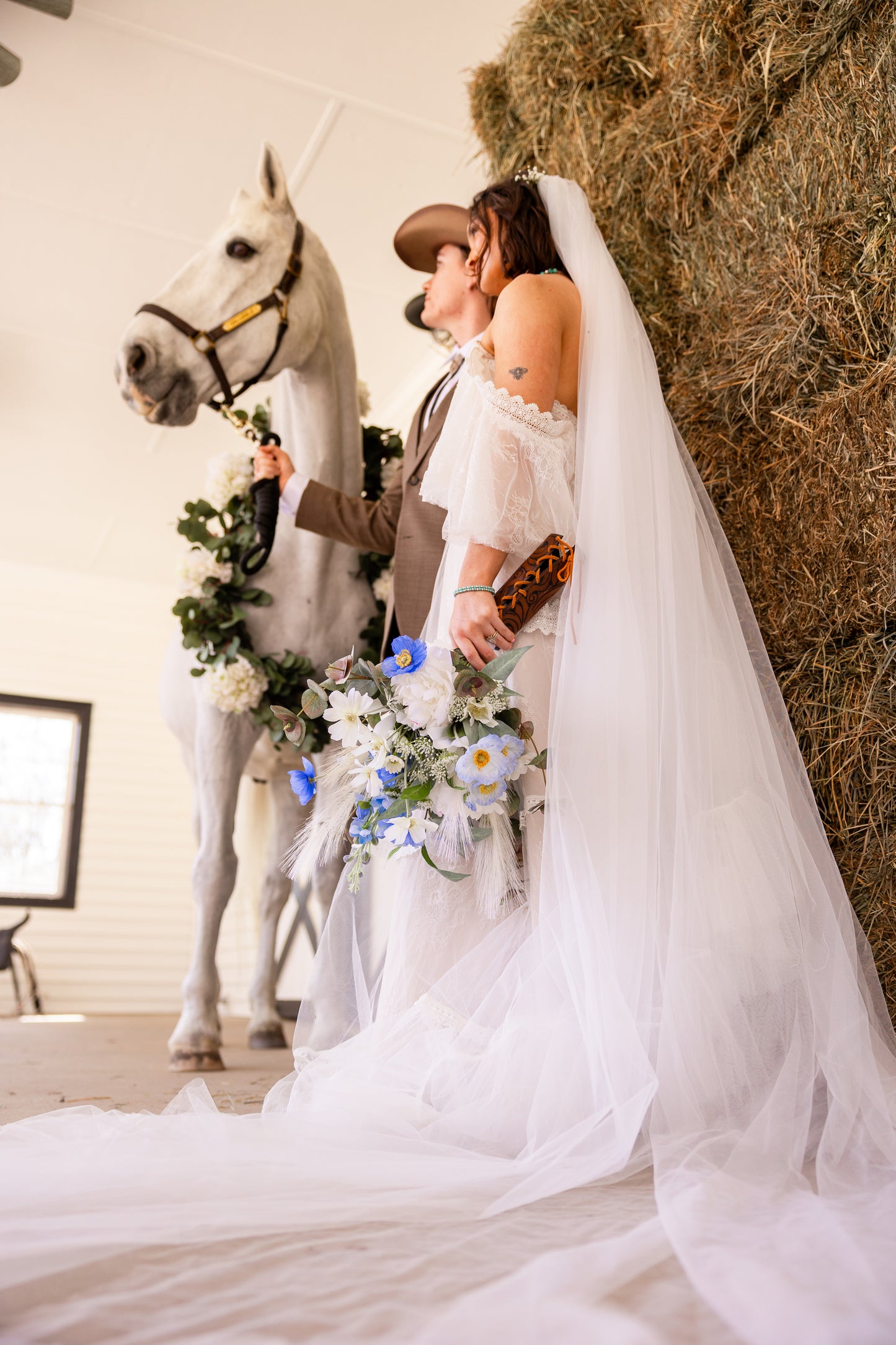 The Houston Tooled Leather Bouquet Wrap