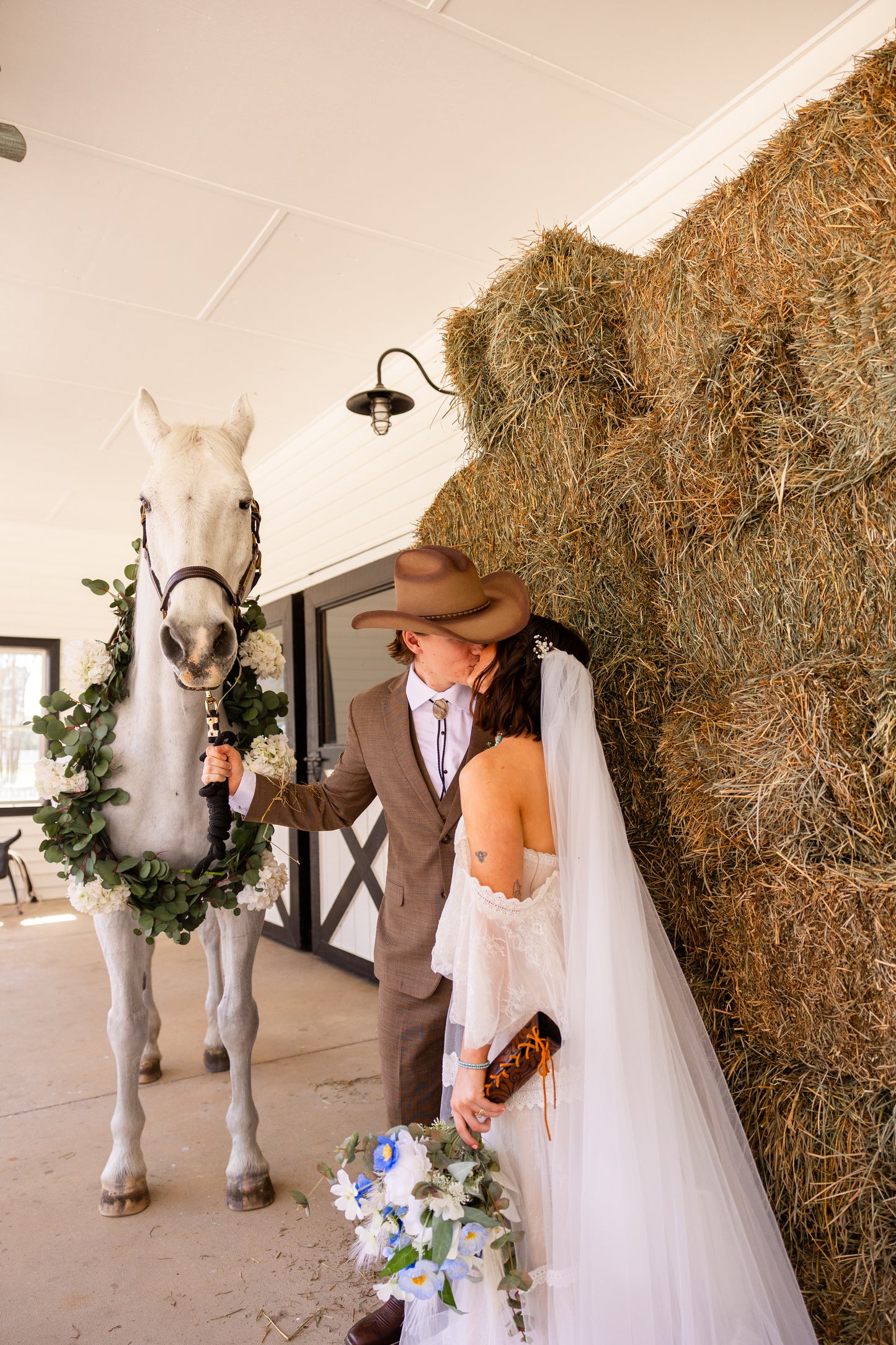 The Houston Tooled Leather Bouquet Wrap