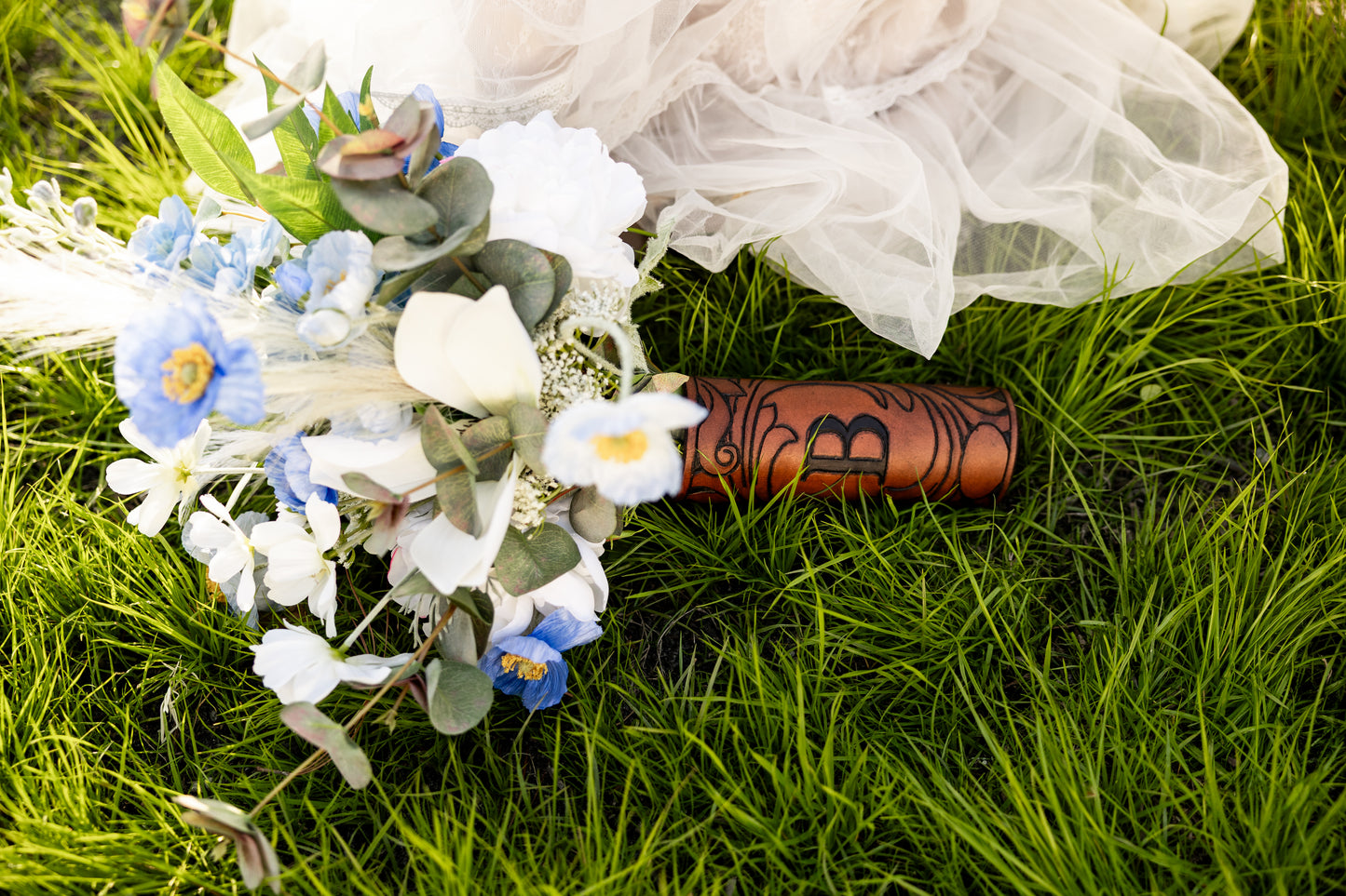 The Houston Tooled Leather Bouquet Wrap