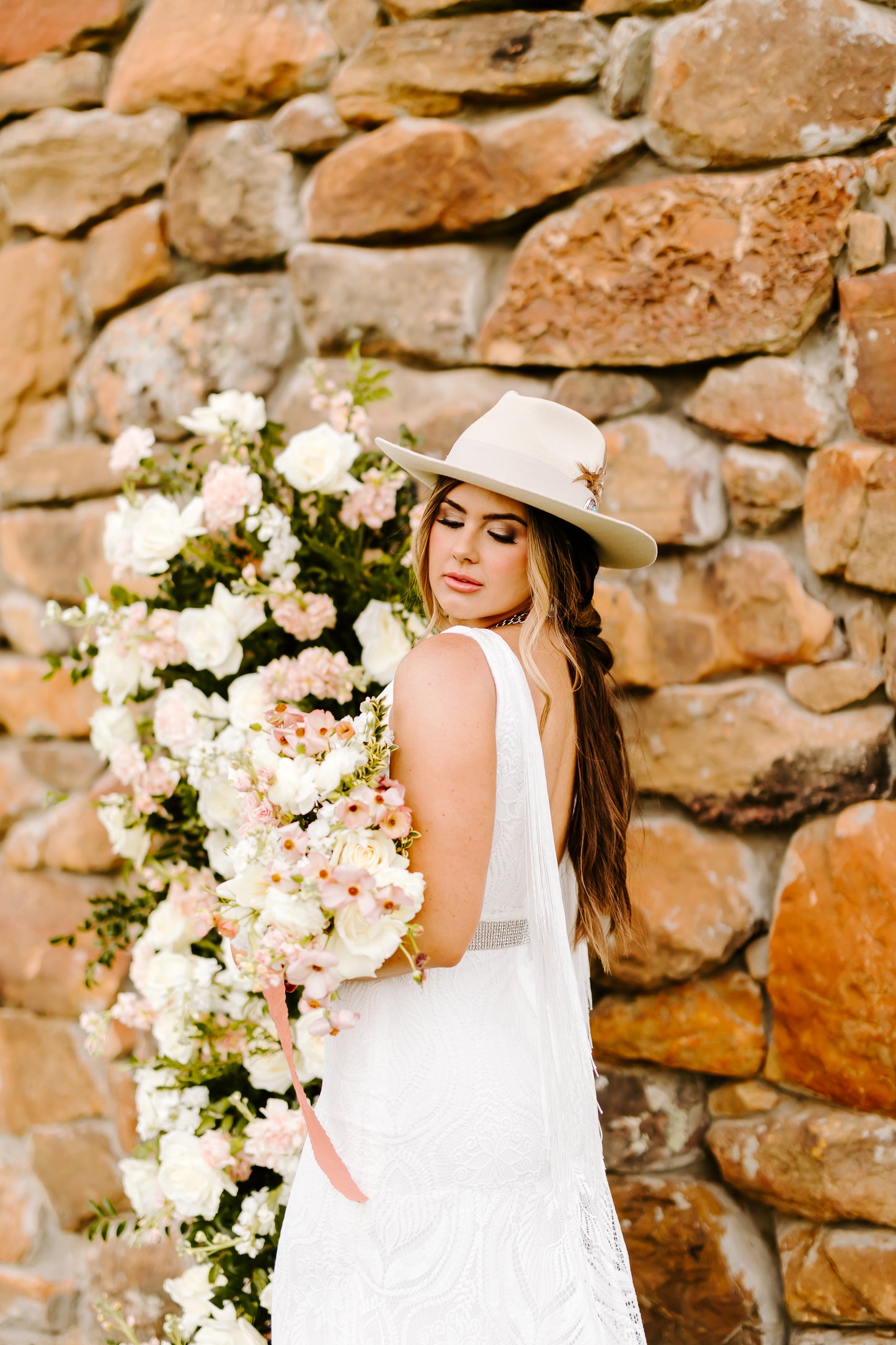 The Dolly Gown-Custom Western Wedding Dress with Fringe