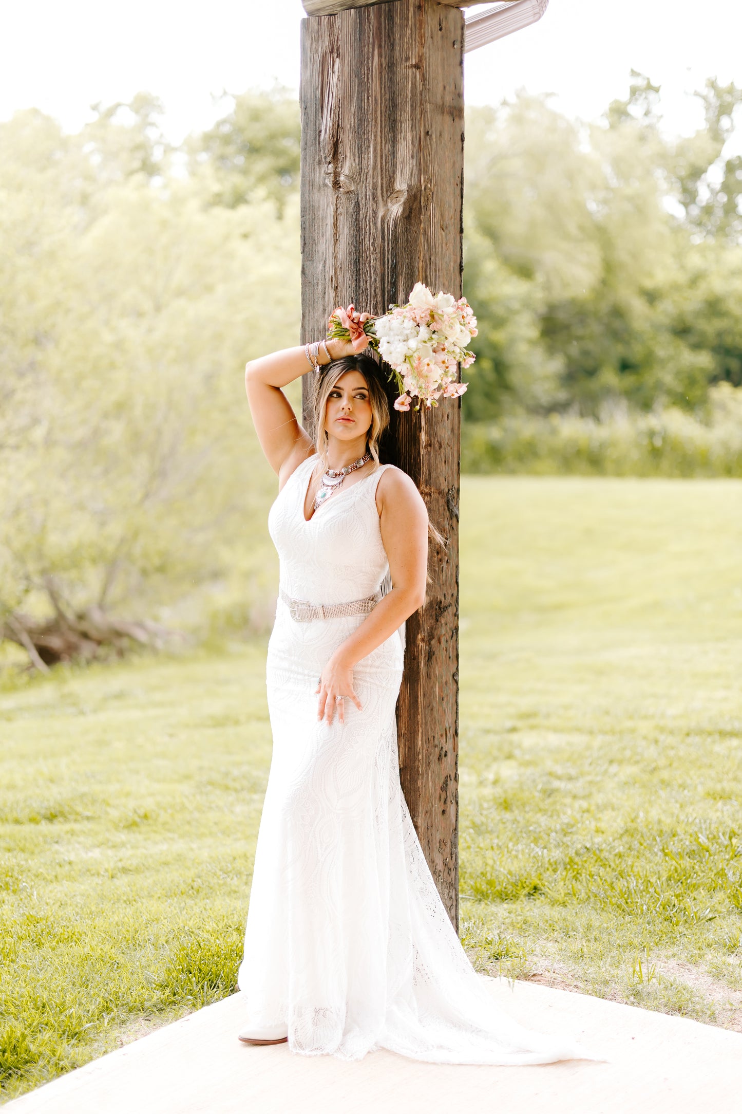 The Dolly Gown-Custom Western Wedding Dress with Fringe