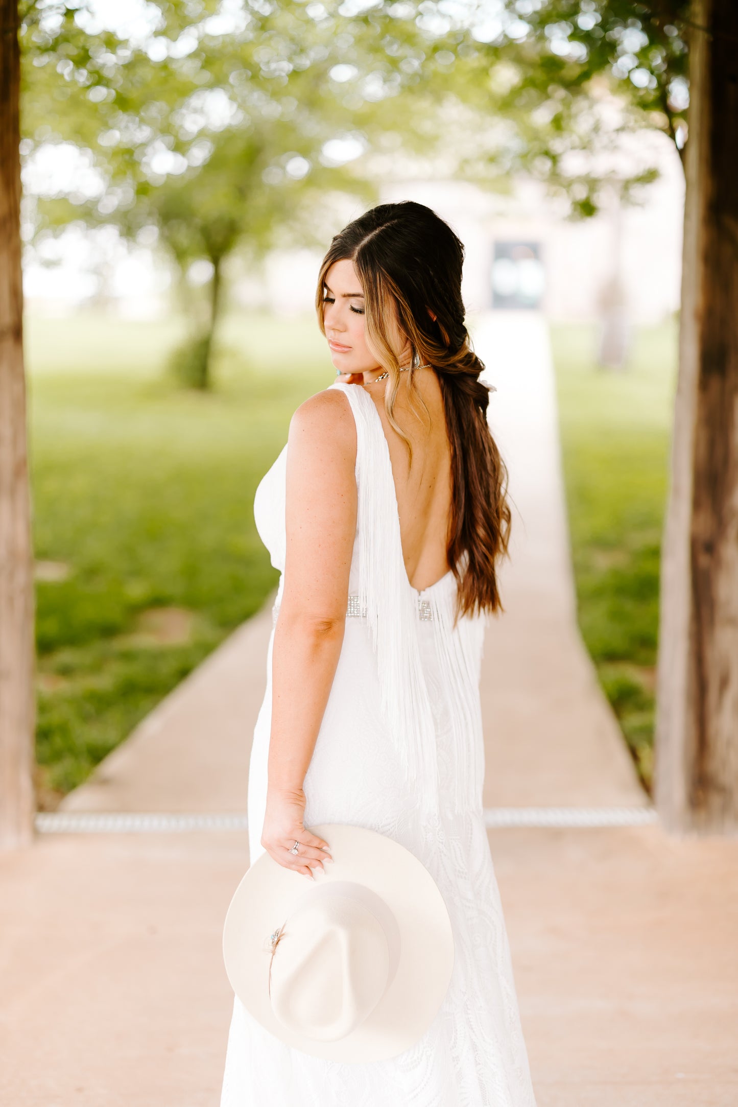 The Dolly Gown-Custom Western Wedding Dress with Fringe