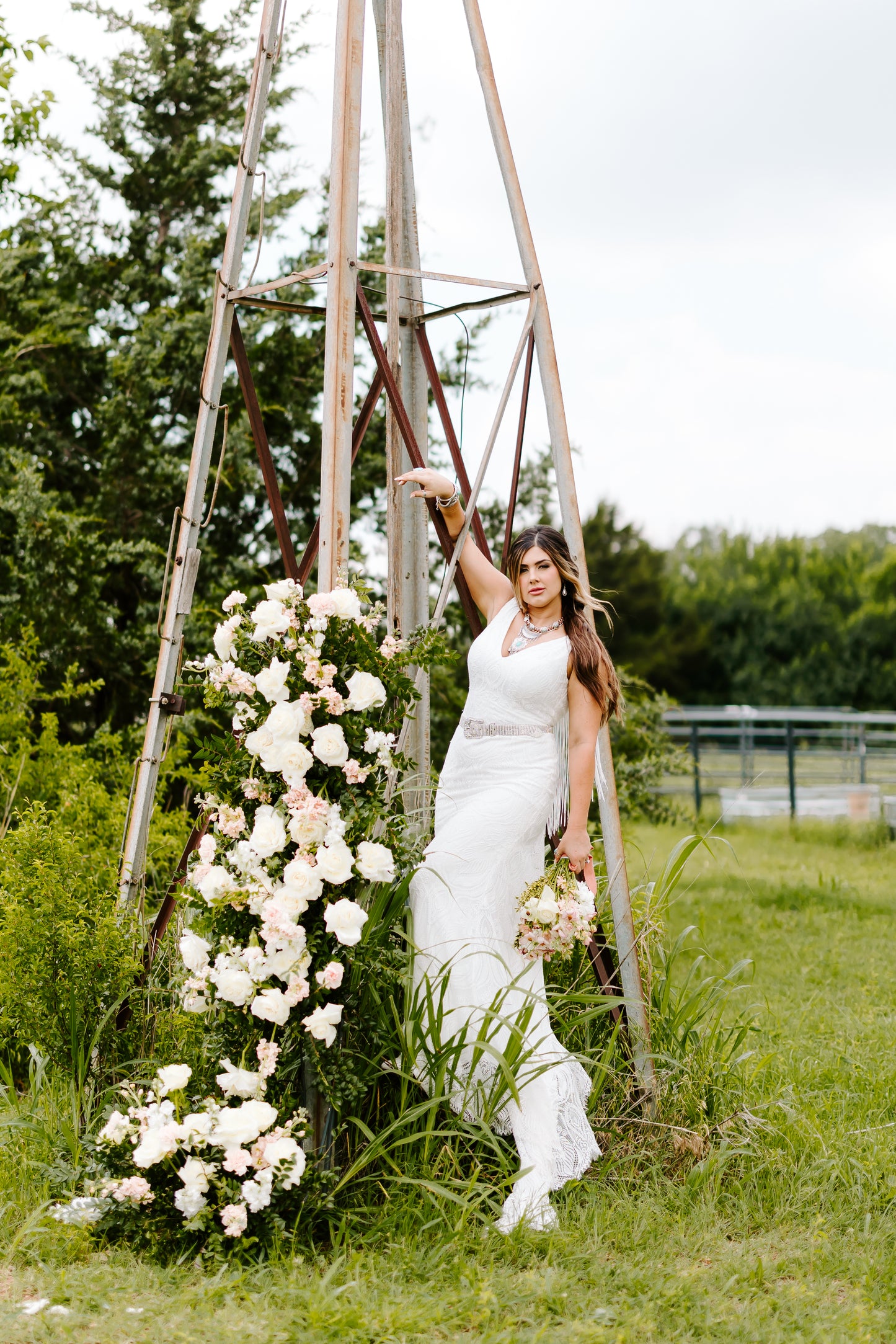 The Dolly Gown-Custom Western Wedding Dress with Fringe