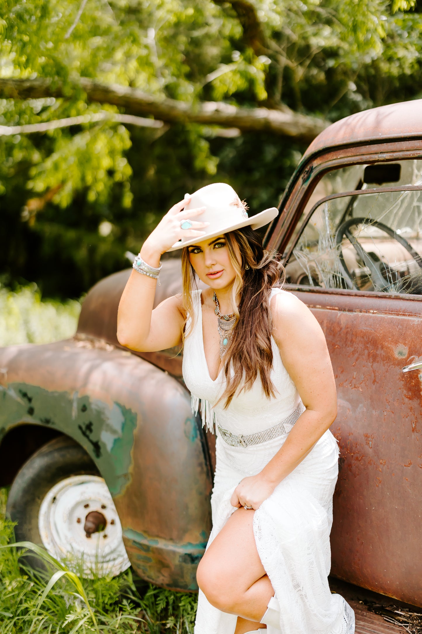 The Dolly Gown-Custom Western Wedding Dress with Fringe