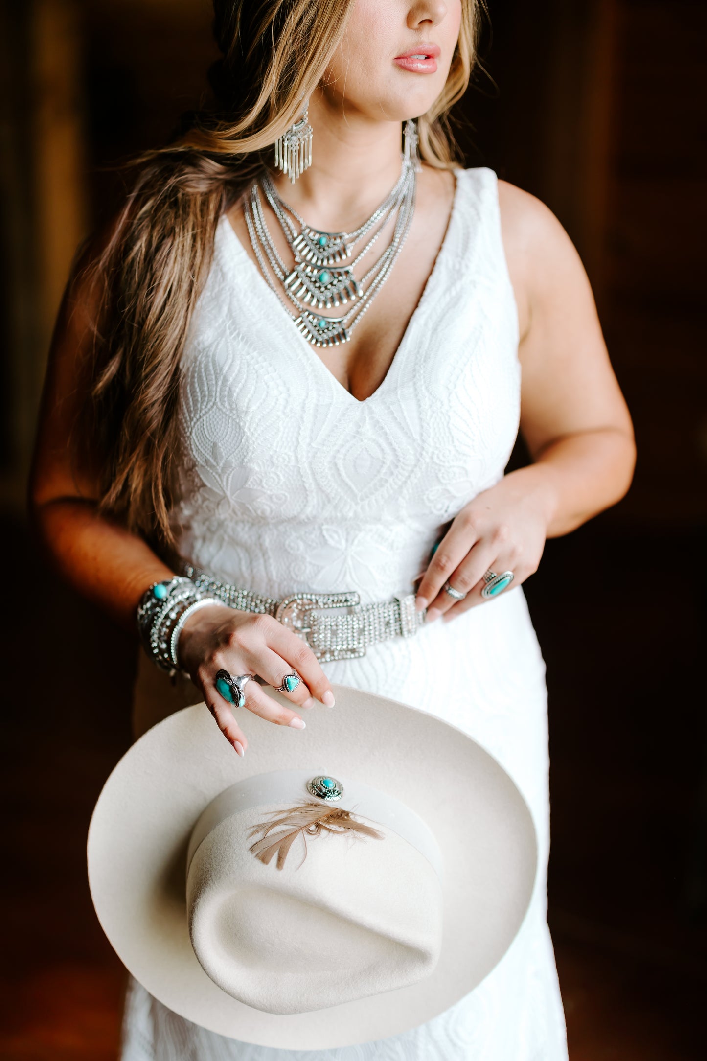 The Dolly Gown-Custom Western Wedding Dress with Fringe