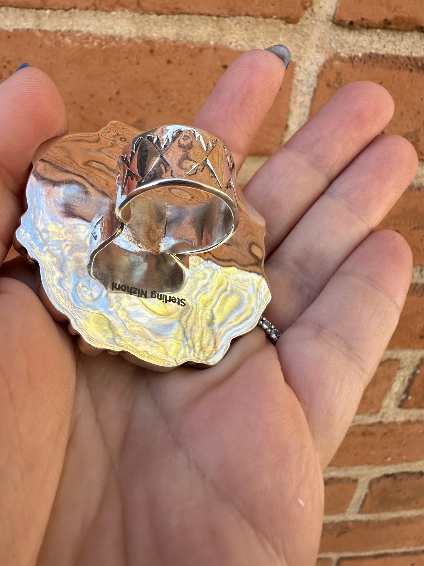 Handmade Cotton Candy Sterling Adjustable Cluster Ring