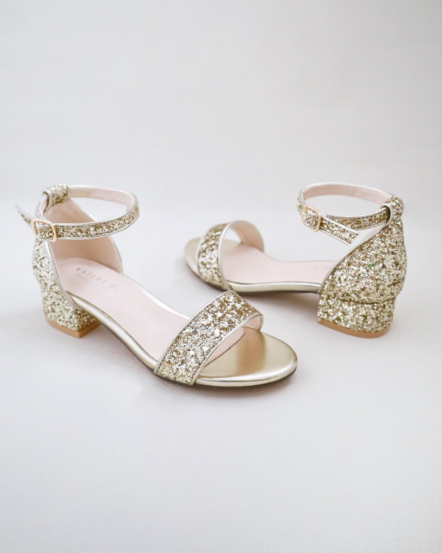 Rock Glitter Low Block Heel Girls Sandals