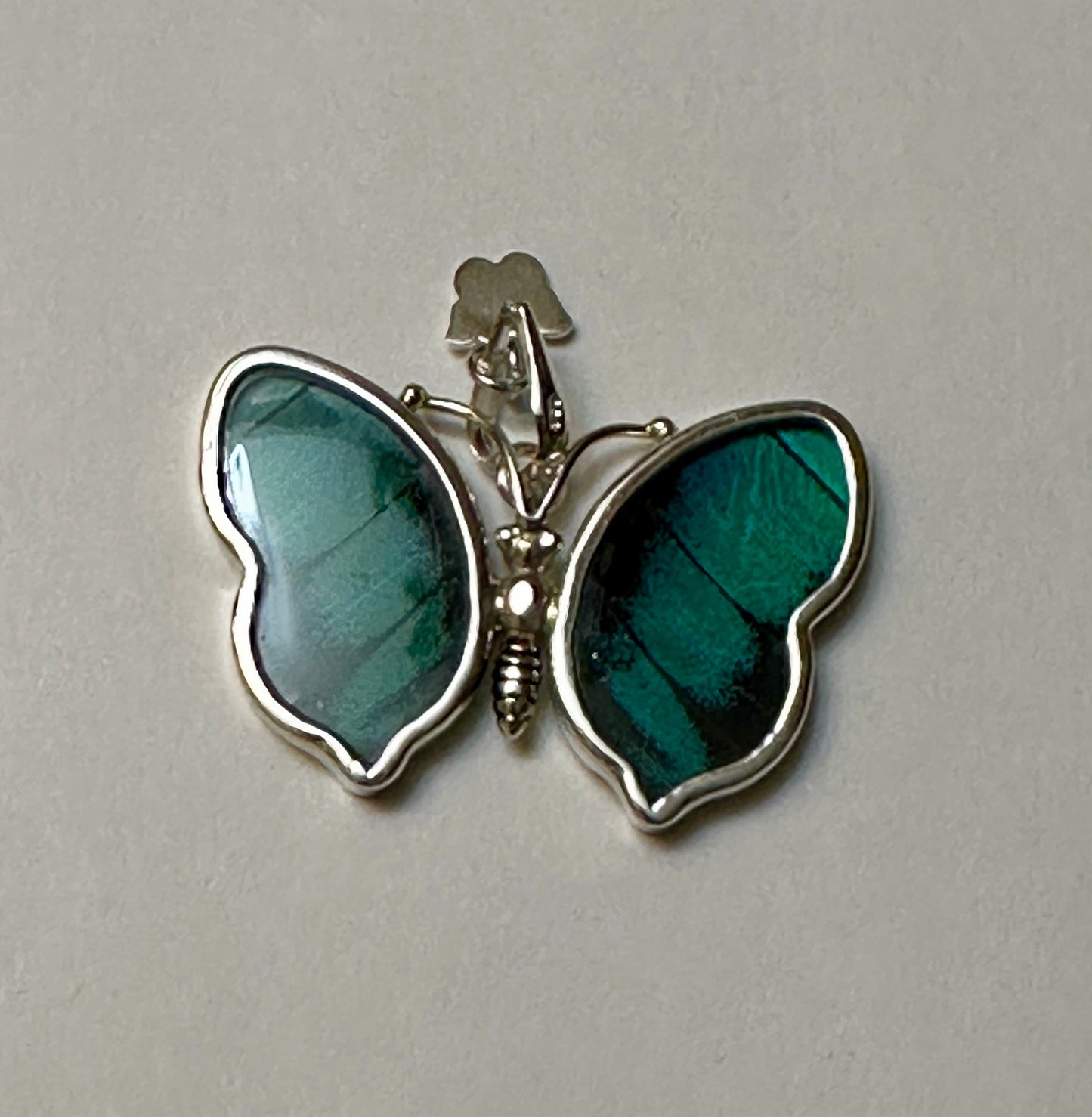 Prepona Blue Butterfly Pendant