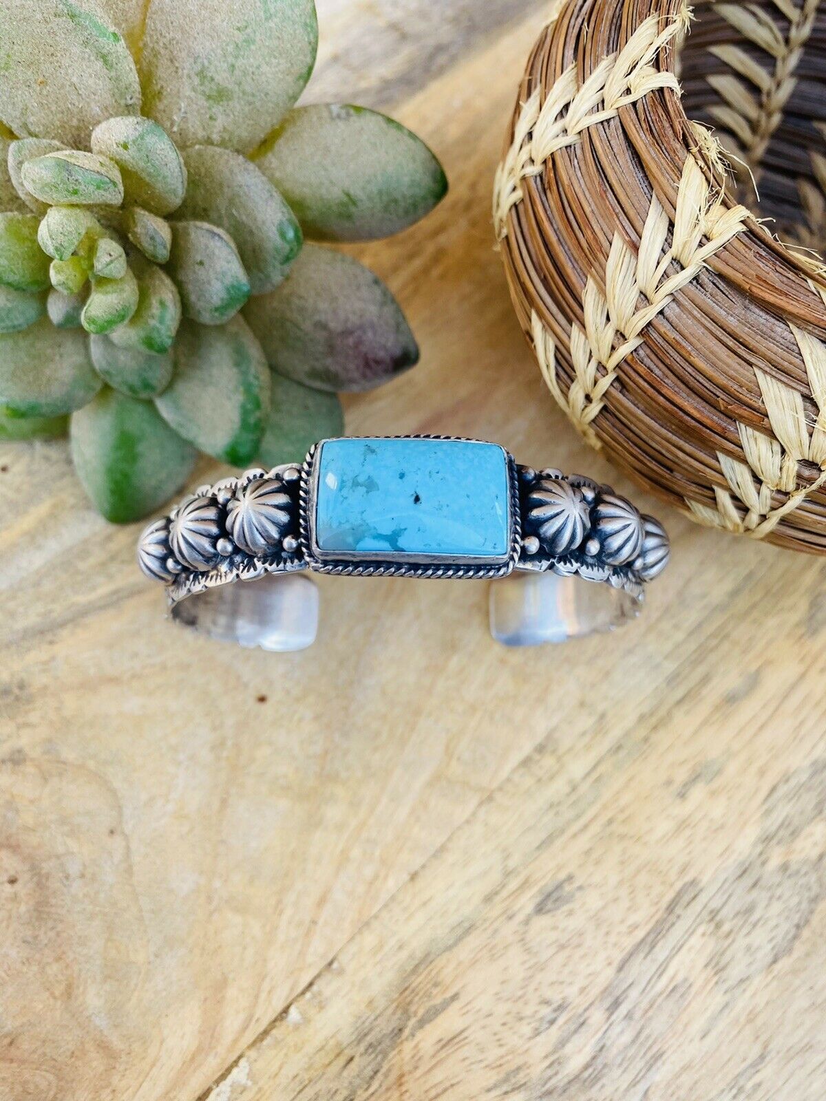Navajo Sterling Silver & Royston Turquoise Cuff Bracelet Signed – A Western  Wedding Co