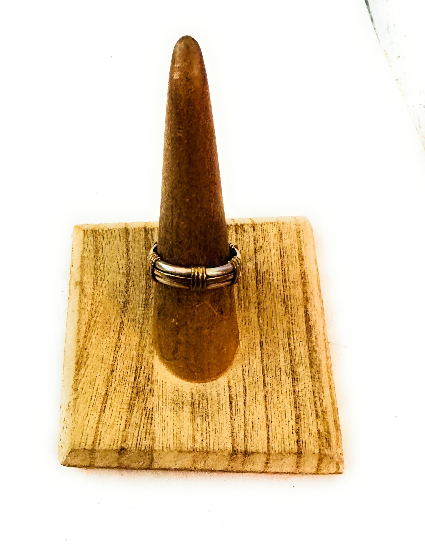 Handcrafted Copper & Sterling Silver Band Ring size 6.5