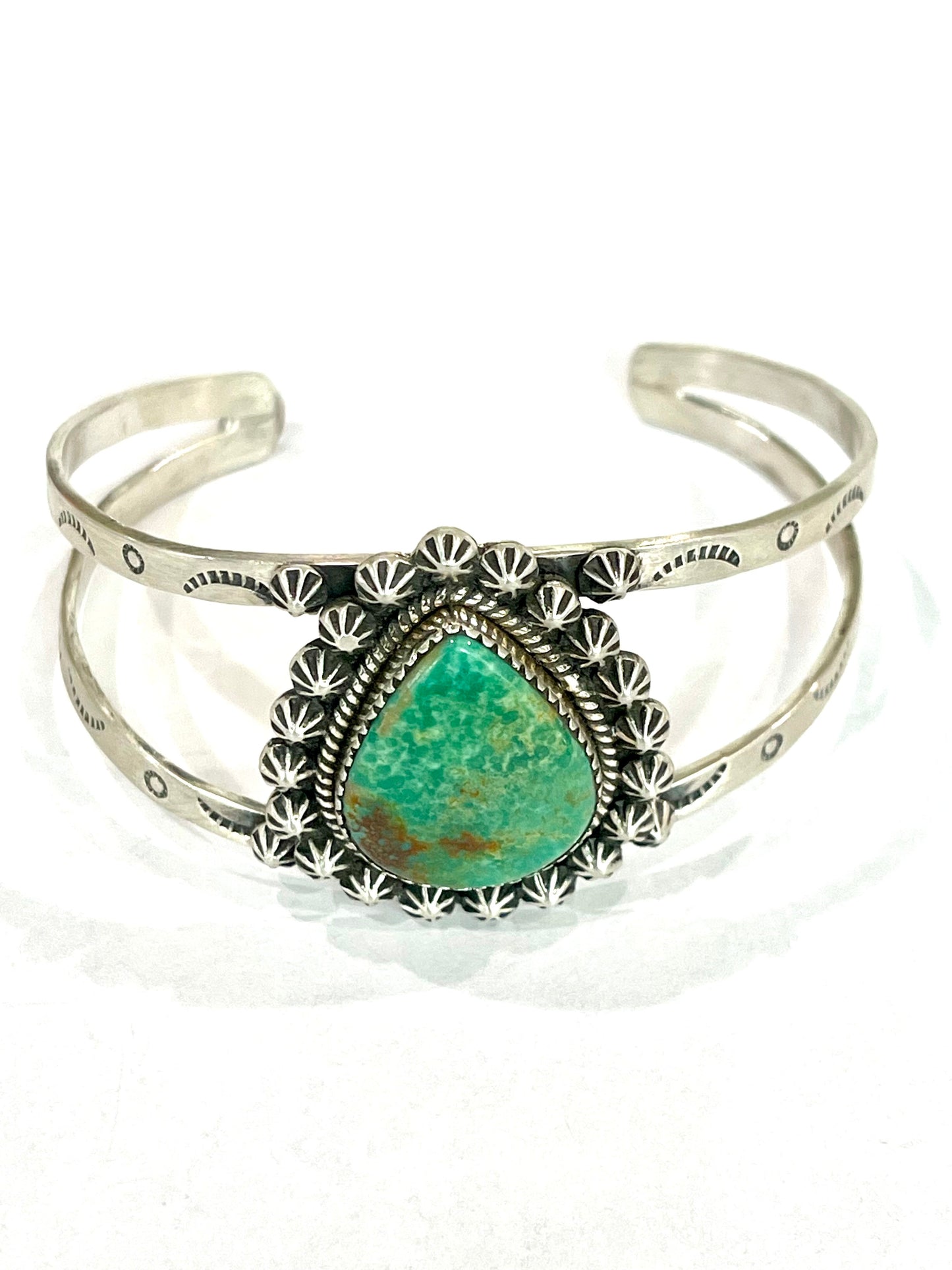 Handmade Sterling Silver & Royston Turquoise Cuff Bracelet