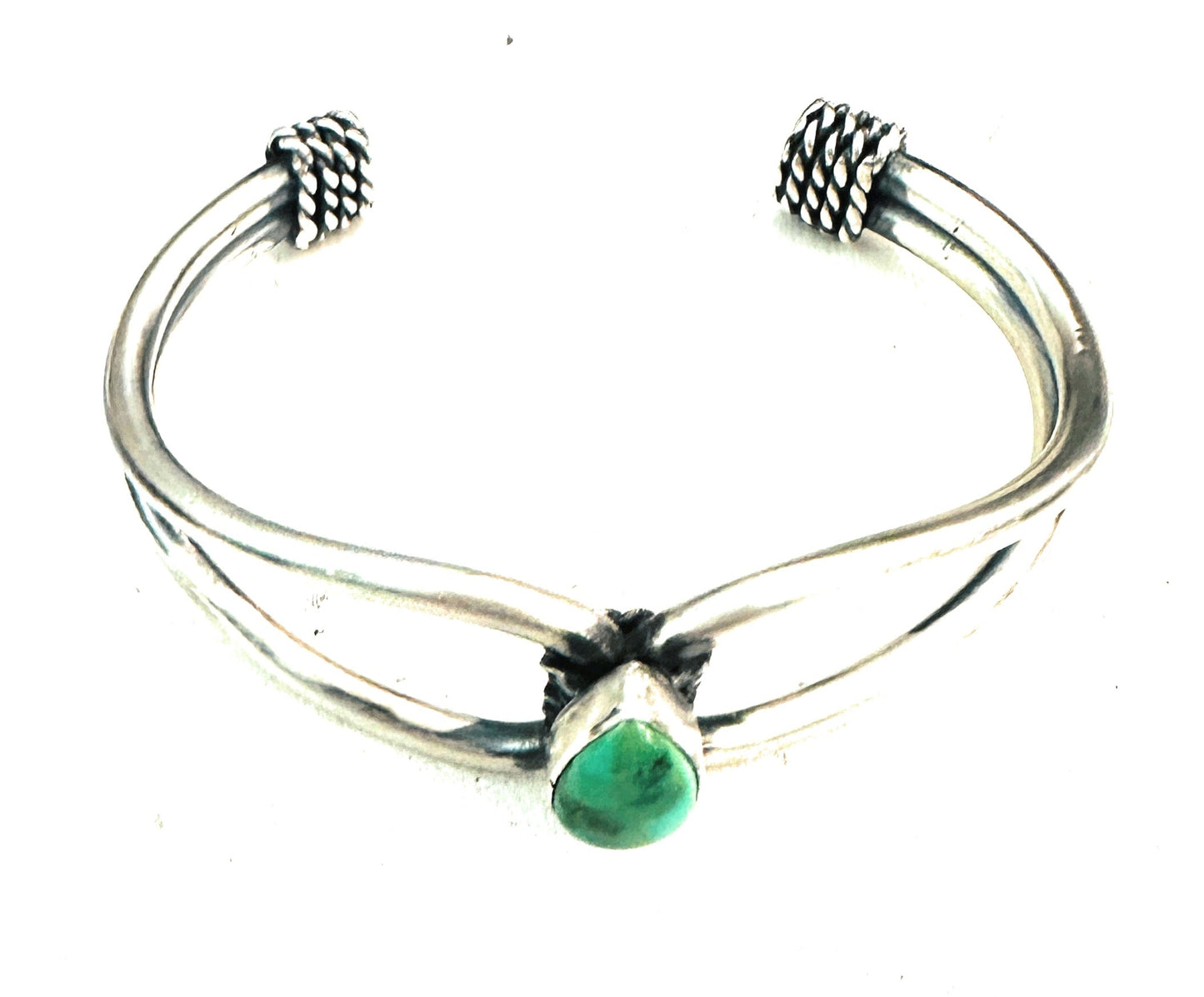 Handcrafted Sonoran Gold Turquoise & Sterling Silver Cuff Bracelet