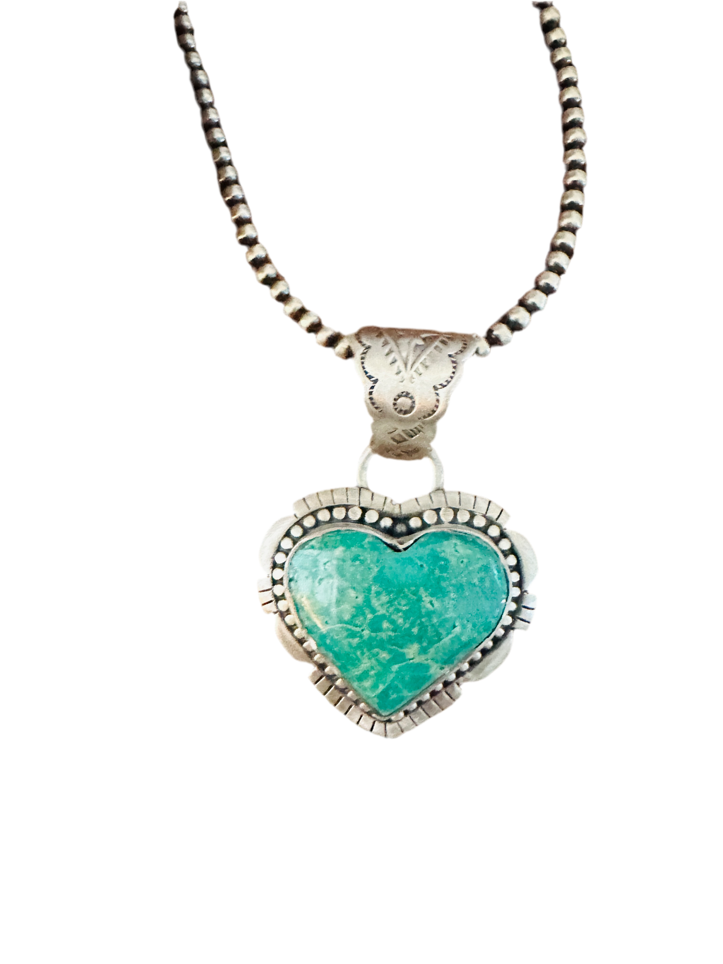 Handmade Turquoise & Sterling Silver Heart Pendant