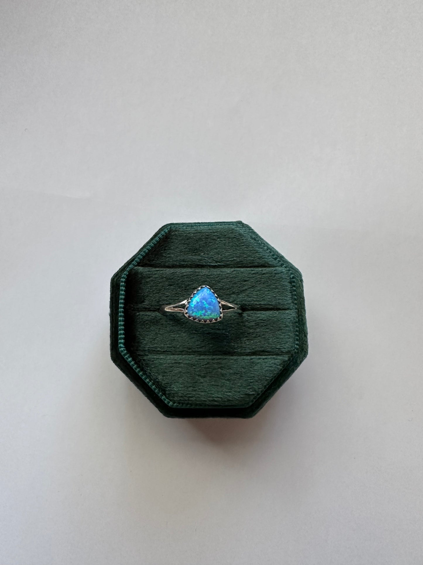 Handcrafted Sterling Silver & Blue Fire Opal Ring