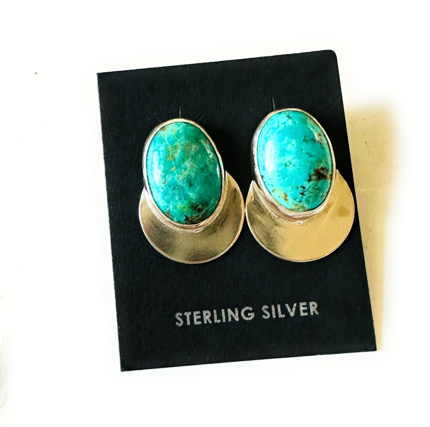Handcrafted Turquoise & Sterling Silver Post Earrings