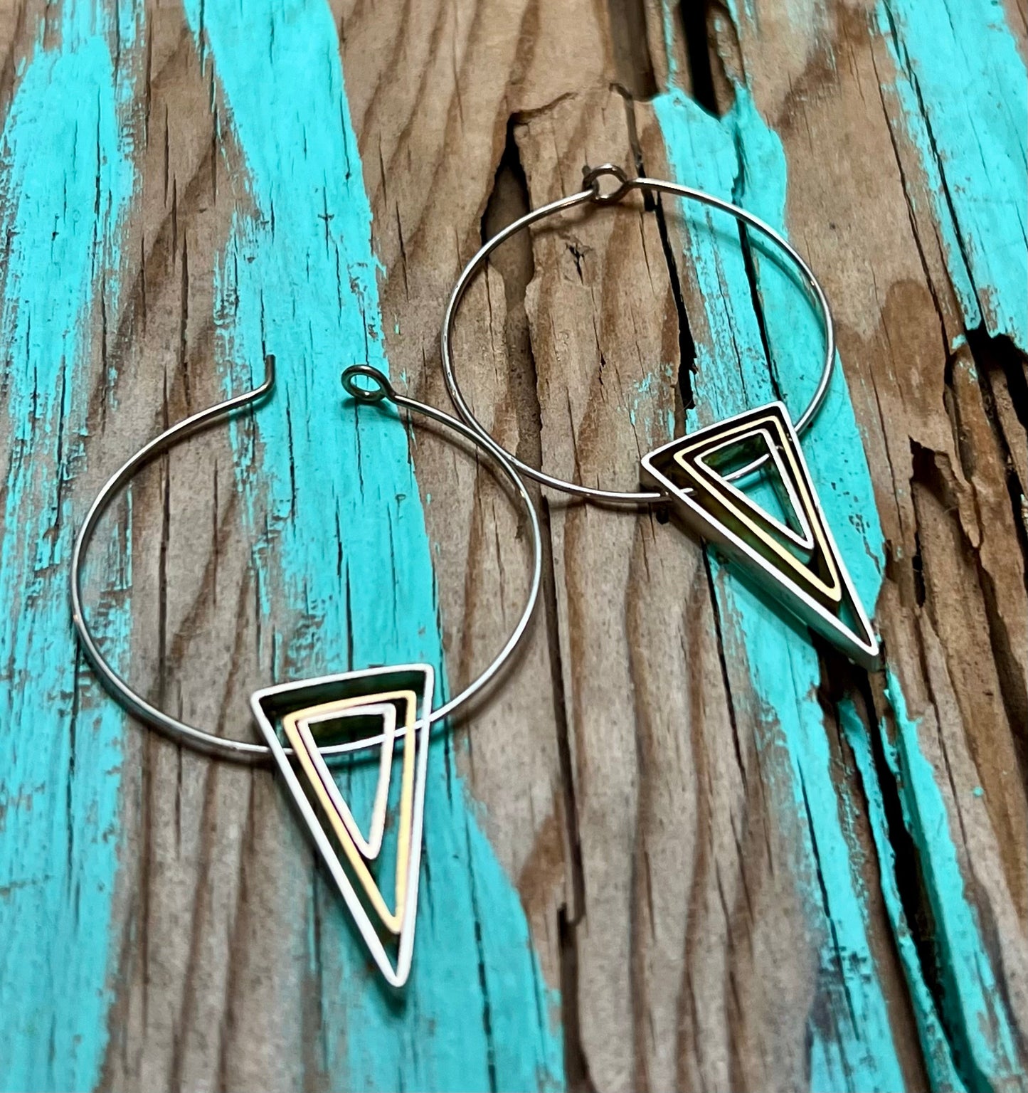 Gold Nested Hoop & poSterling Silver Earrings