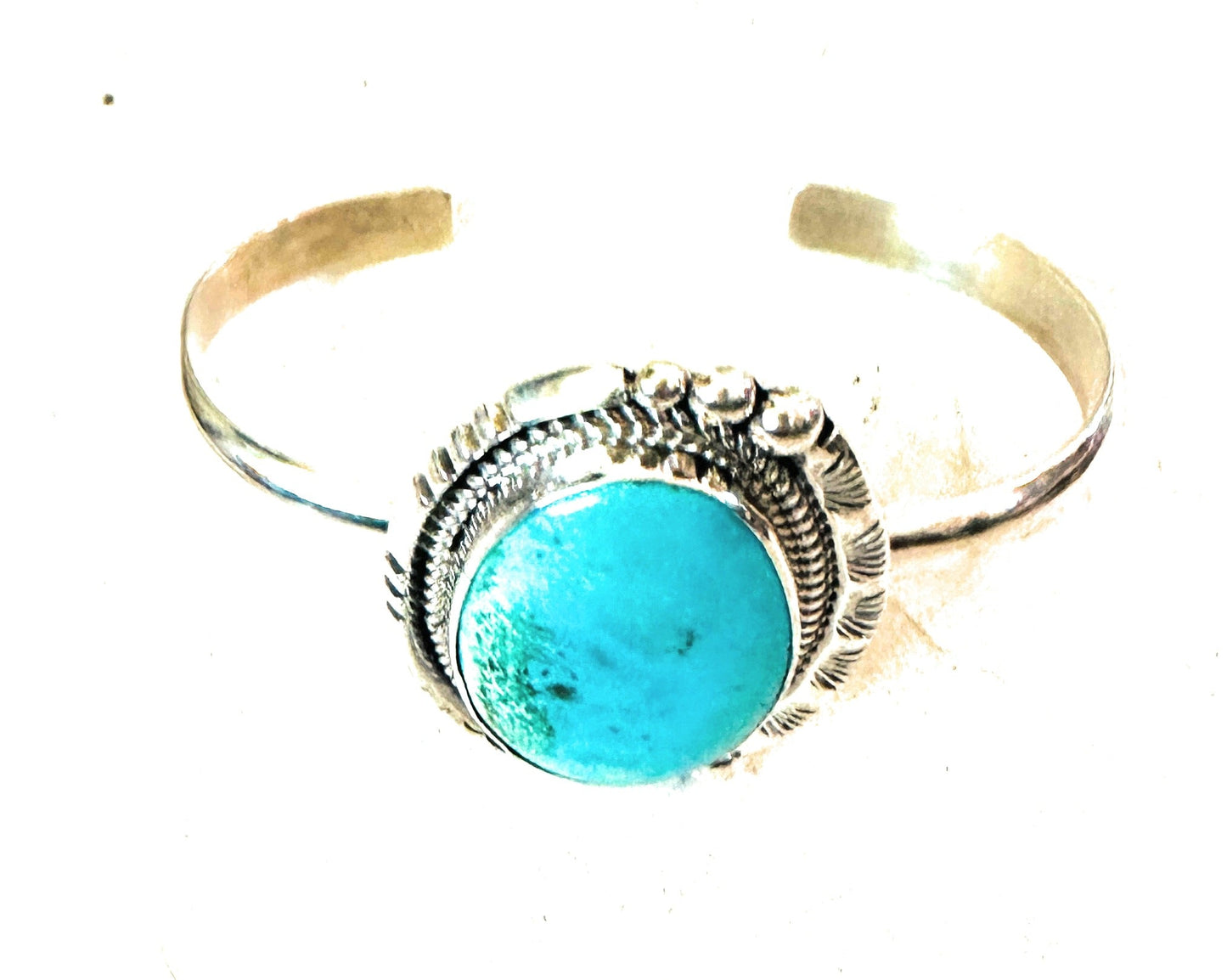 Handcrafted Sterling Silver & Turquoise Cuff Bracelet by Francis Fred