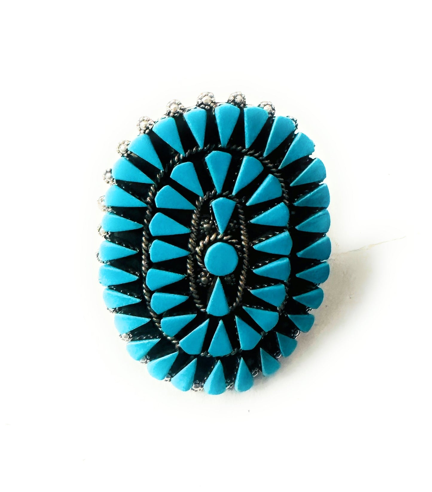 Handcrafted Sterling Silver & Turquoise Cluster Ring