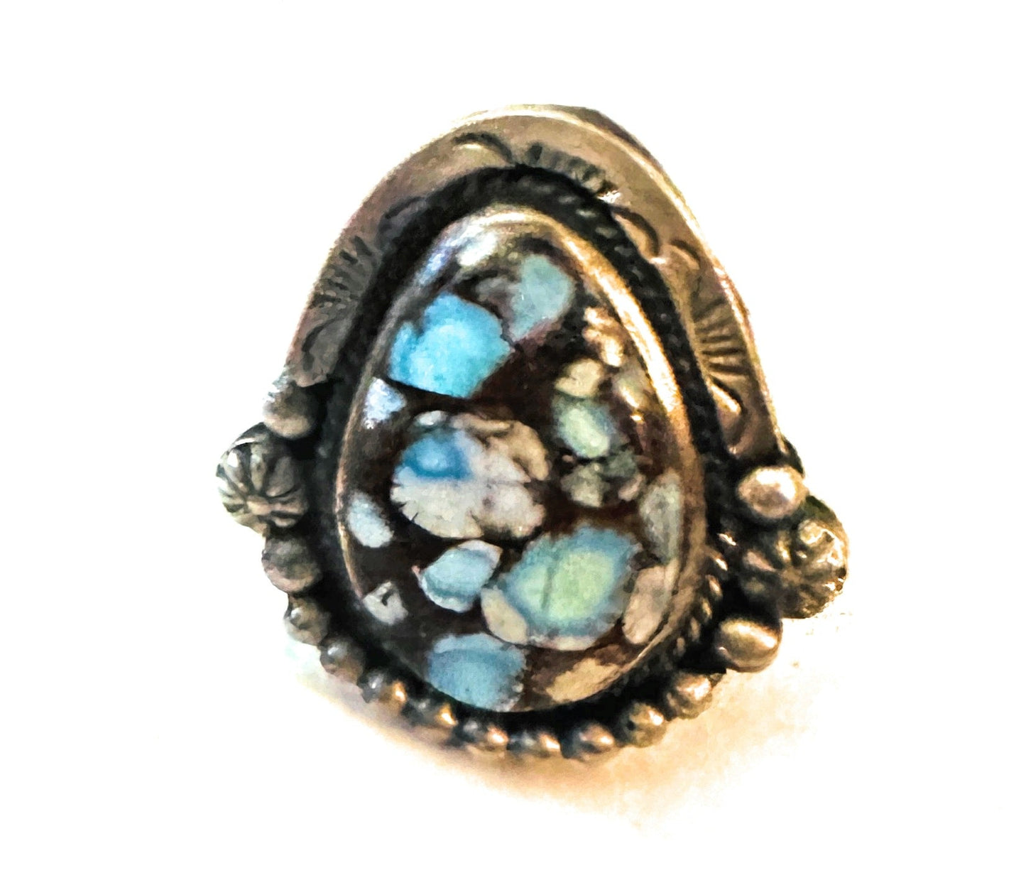 Handcrafted Sterling Silver & Golden Hills Turquoise Ring Size 11.5