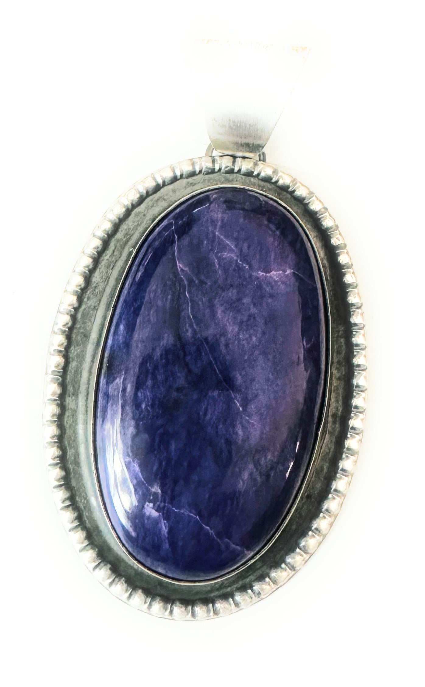 Handcrafted Charoite and Sterling Silver Star Pendant