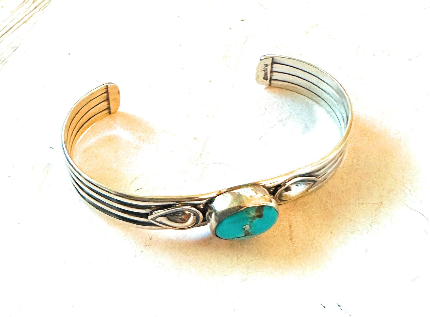 Handcrafted Turquoise & Sterling Silver Cuff Bracelet