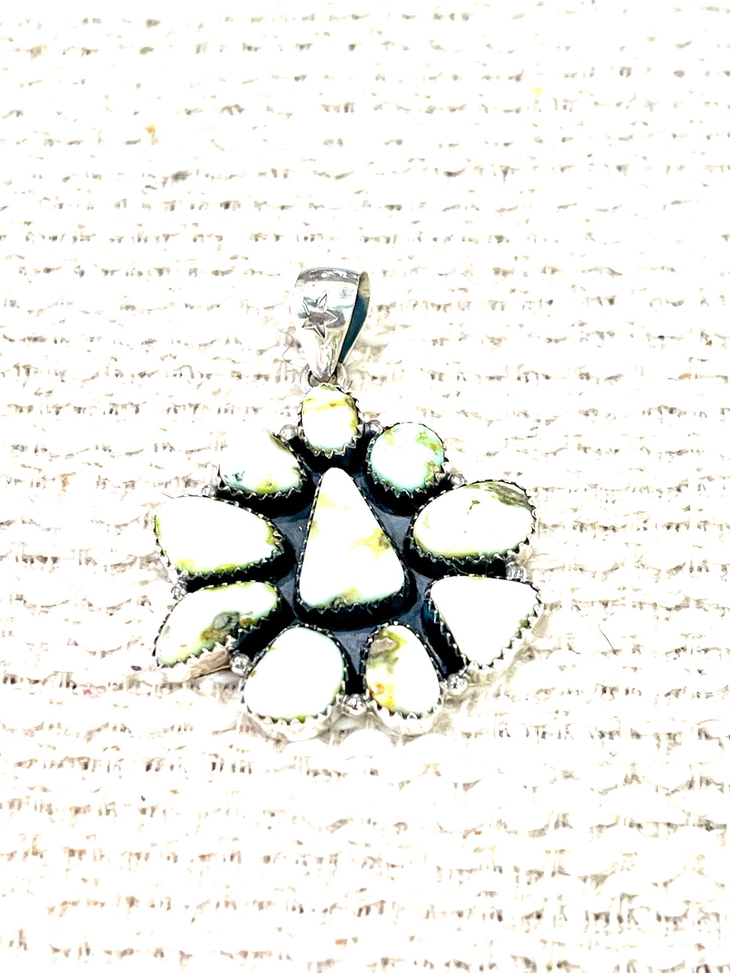 Handmade Sterling Silver & Palomino Cluster Pendant