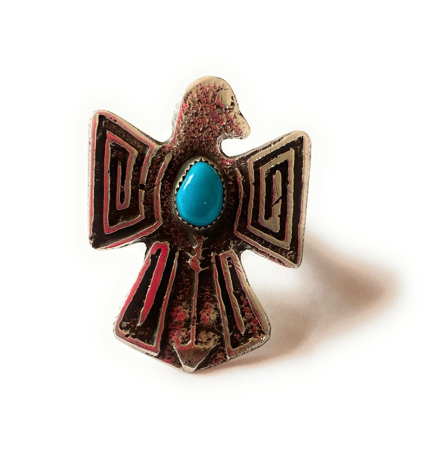 Handcrafted Sterling Silver & Turquoise Thunderbird Ring