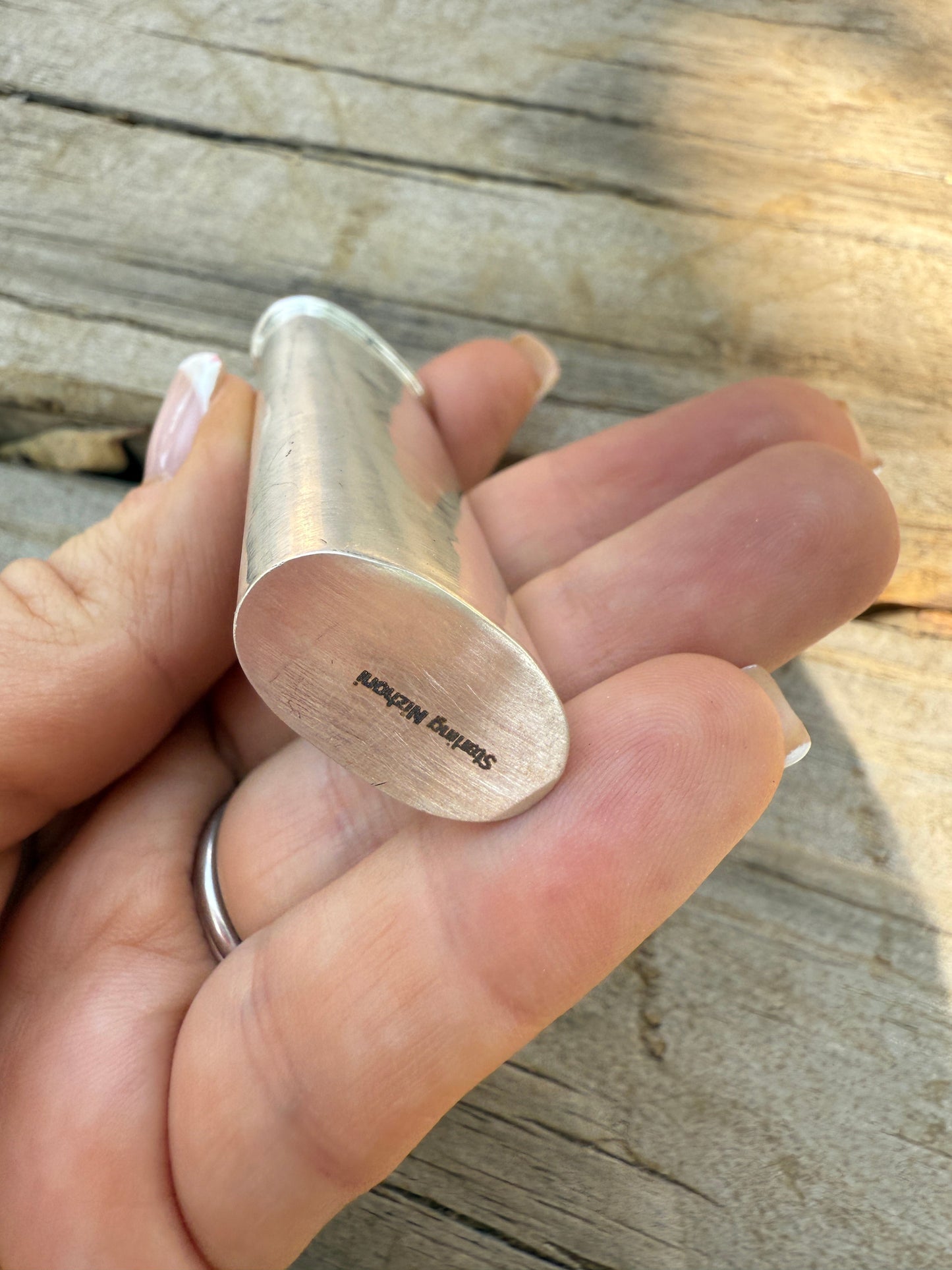 Handmade Sterling Silver & Number 8 Turquoise Lighter Cover
