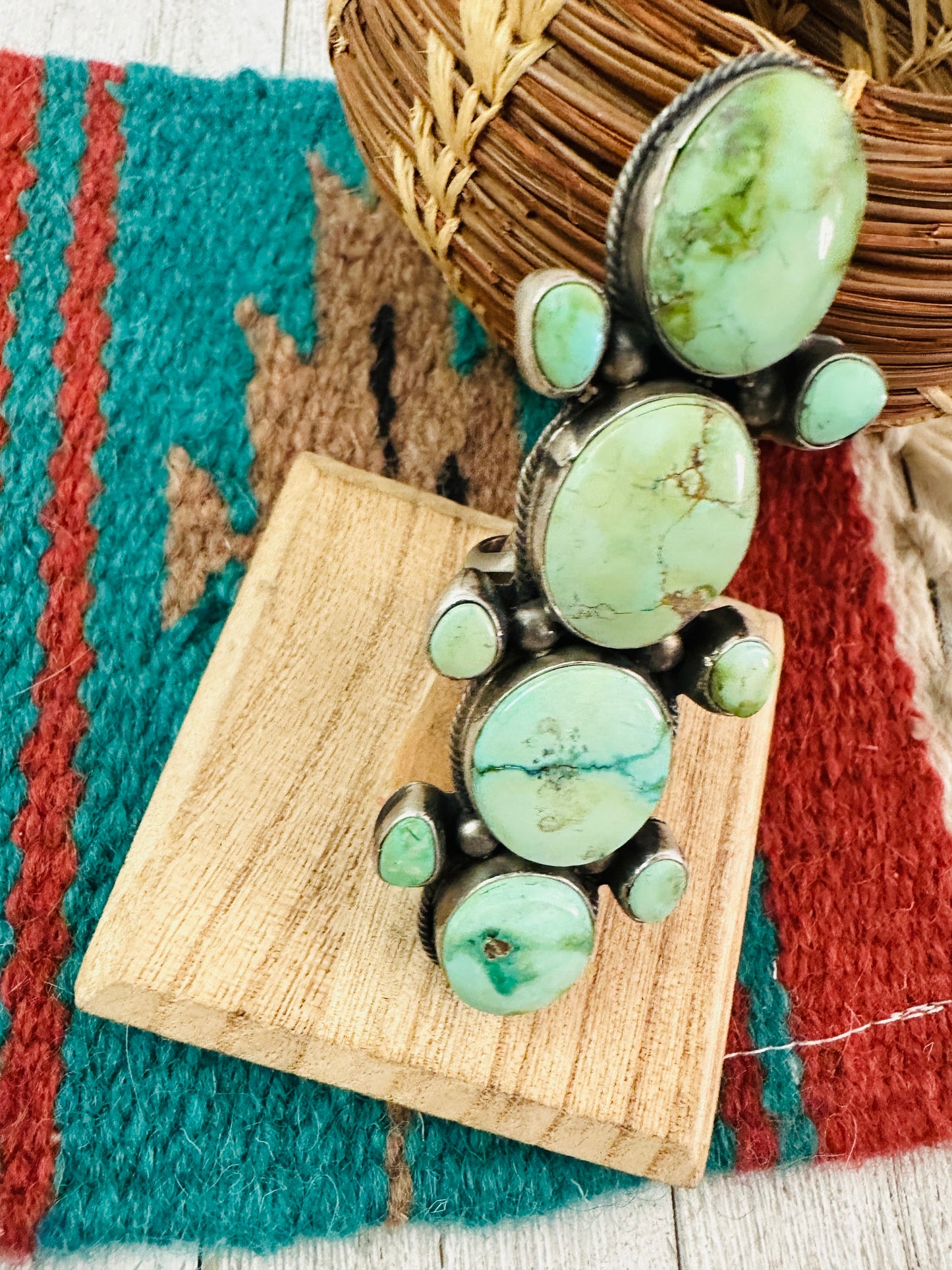 Navajo Palomino Turquoise & Sterling Silver Ring Size 7.25