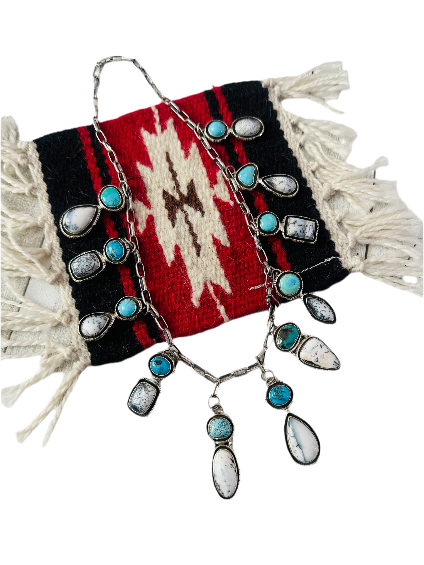 Handcrafted Sterling Silver, Turquoise & White Buffalo Necklace