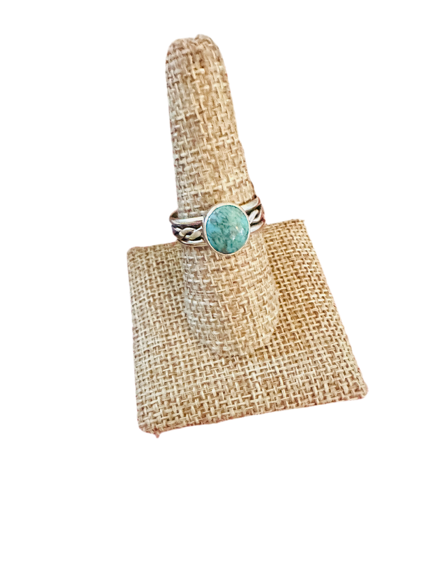Handcrafted Turquoise & Sterling Silver Ring Size 9.25