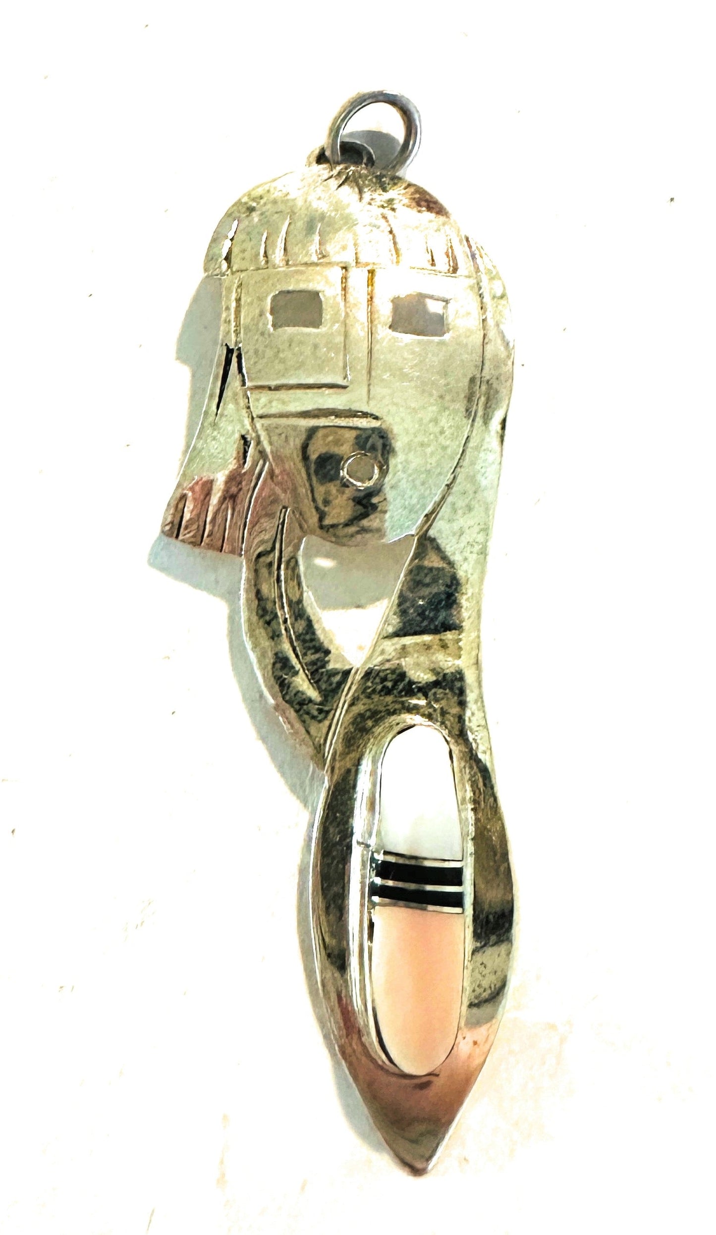 Handcrafted Sterling Silver & Mother of Pearl Kachina Pendant