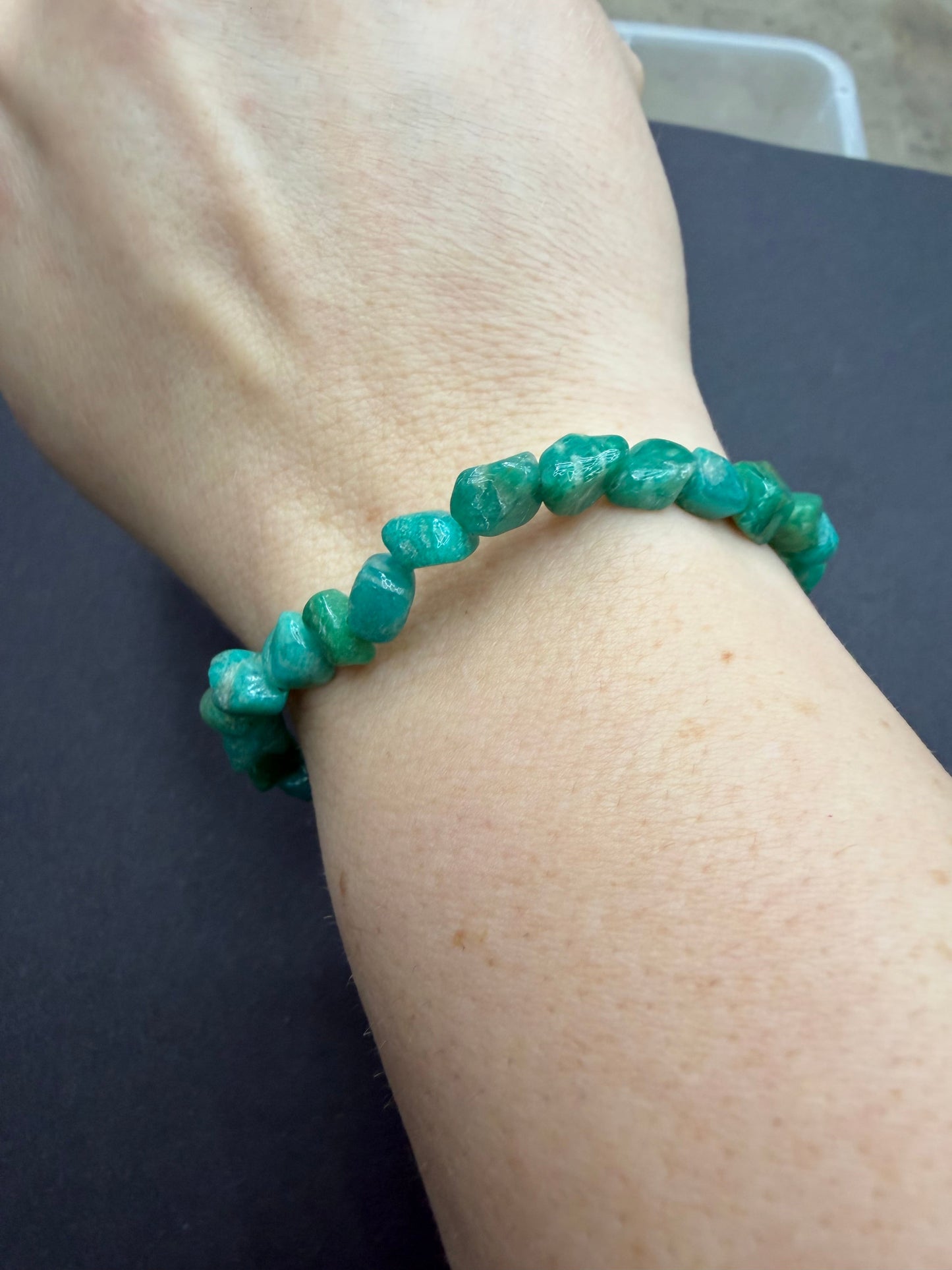 Green Amazonite Nugget Stretch Bracelet
