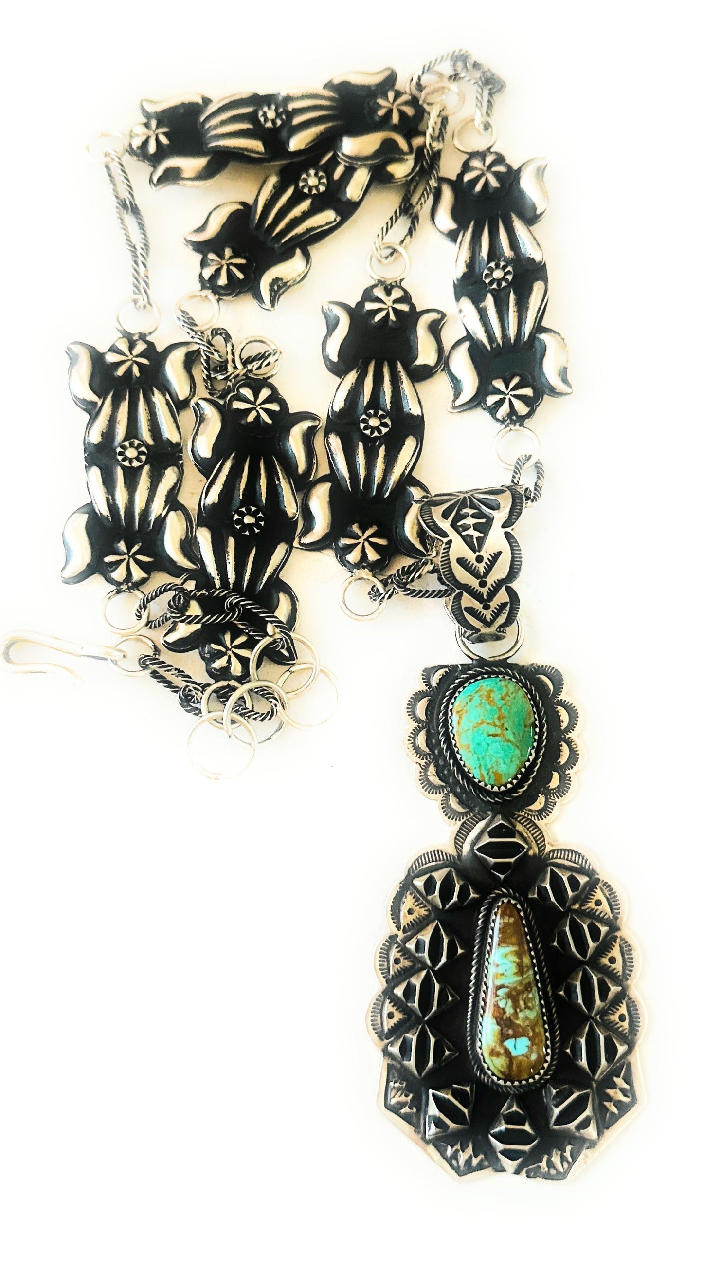 Handcrafted Sterling Silver & Royston Turquoise Necklace