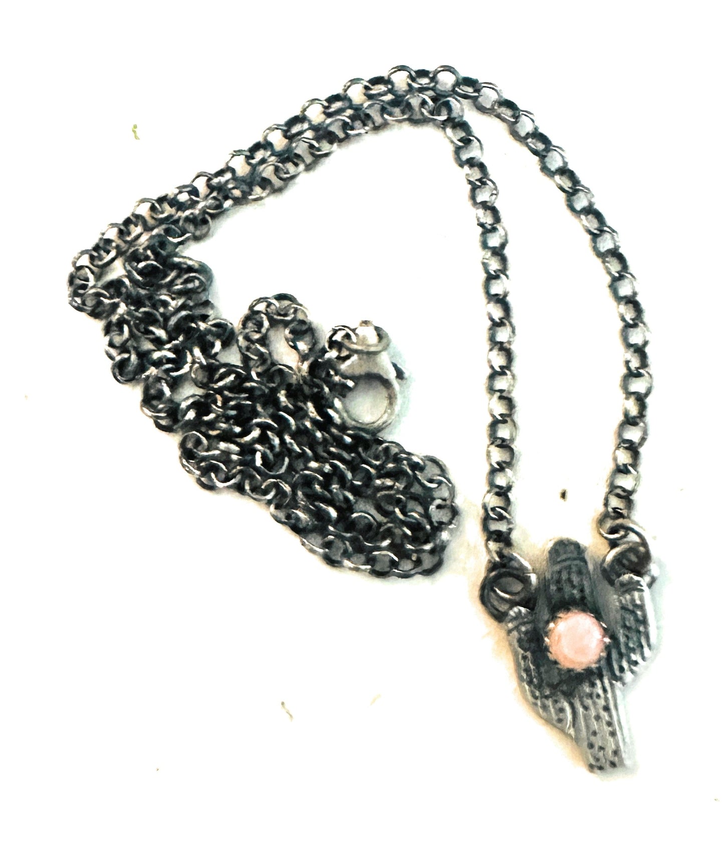 Handcrafted Sterling Silver & Queen Pink Conch Shell Cactus Necklace