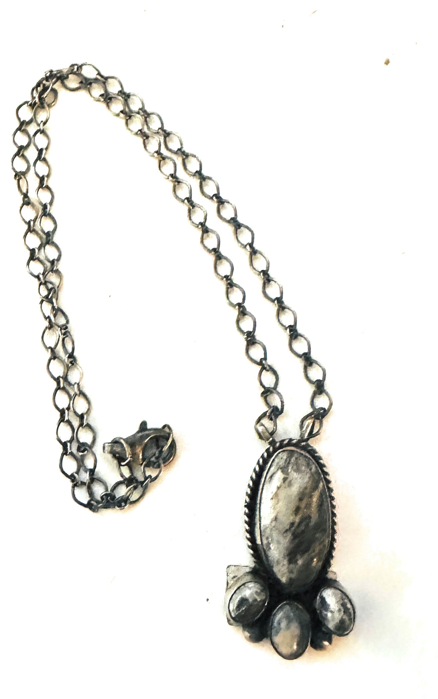 Handcrafted Sterling Silver & White Buffalo Chain Necklace