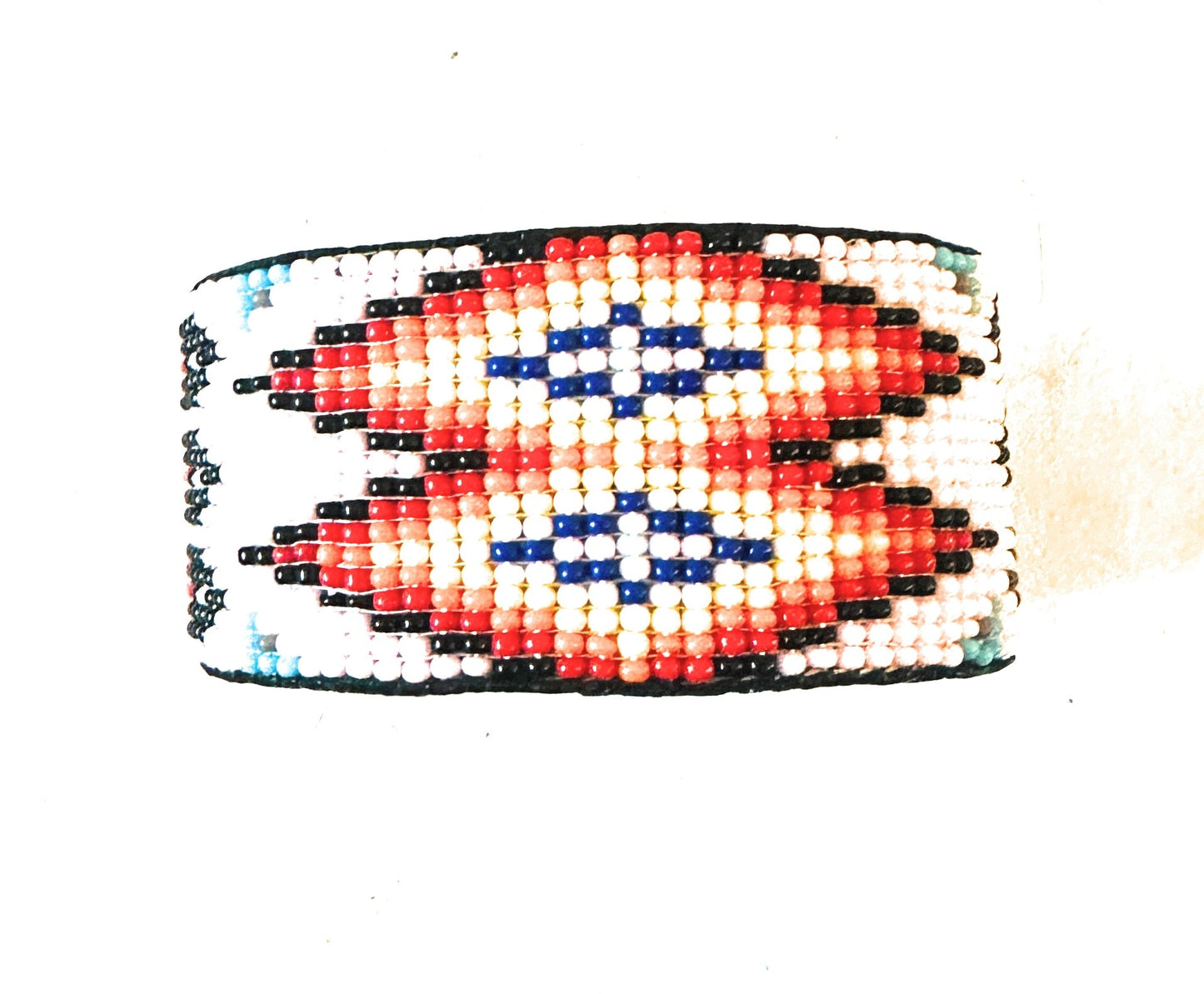 Handcrafted Made Beaded Leather Bracelet