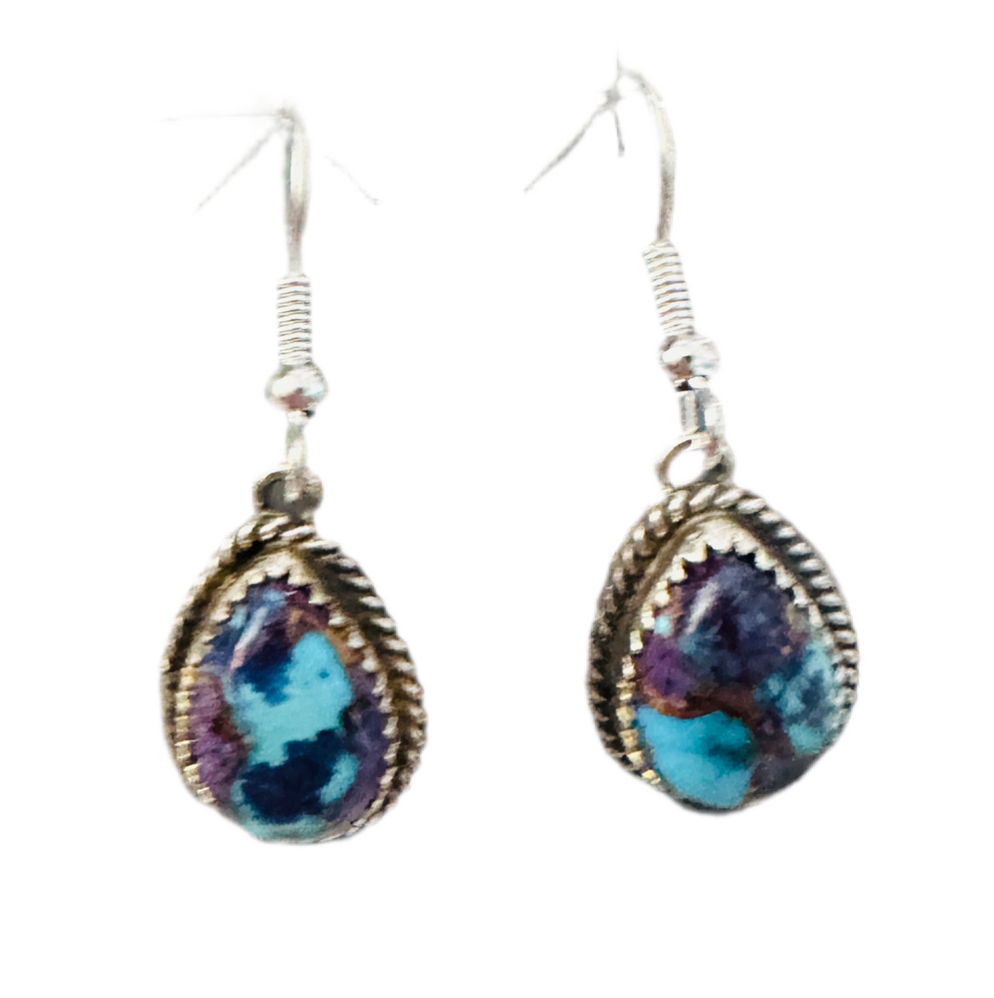 Handcrafted Sterling Silver & Purple Mojave Dangle Earrings
