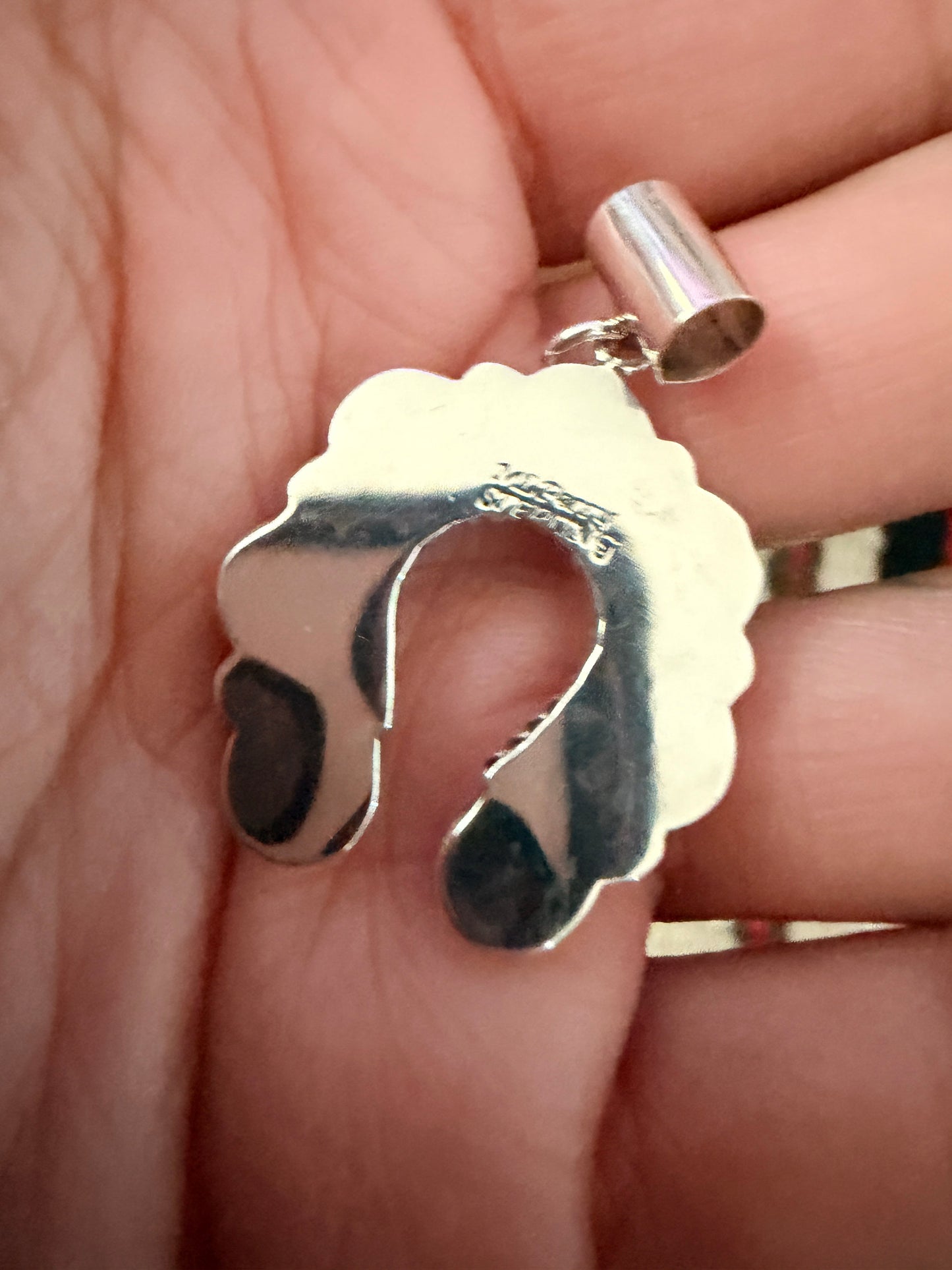 Handcrafted Sterling Silver & Turquoise Naja Pendant by Martin Perry
