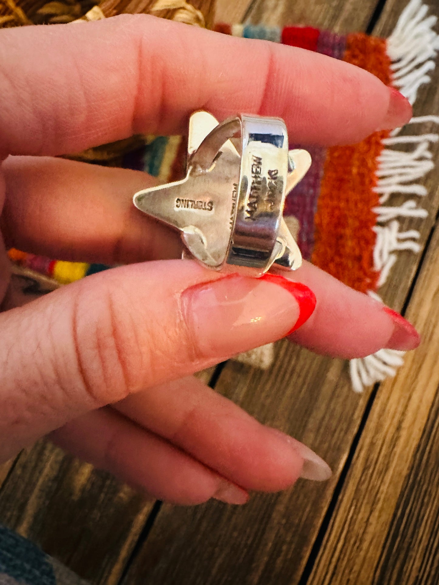 Handcrafted Multi Stone & Sterling Silver Inlay Star Ring by Matthew Jack