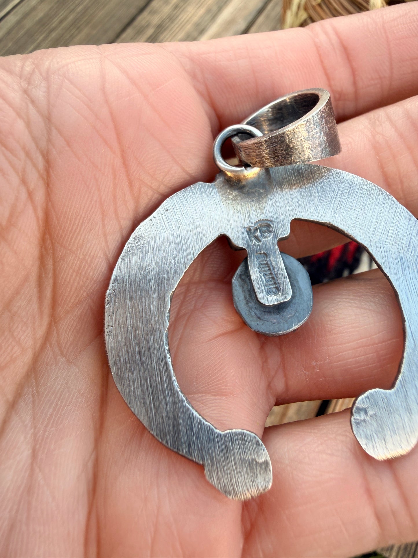 Handcrafted Sterling Silver & Golden Hills Turquoise Naja Pendant by Kevin Billah