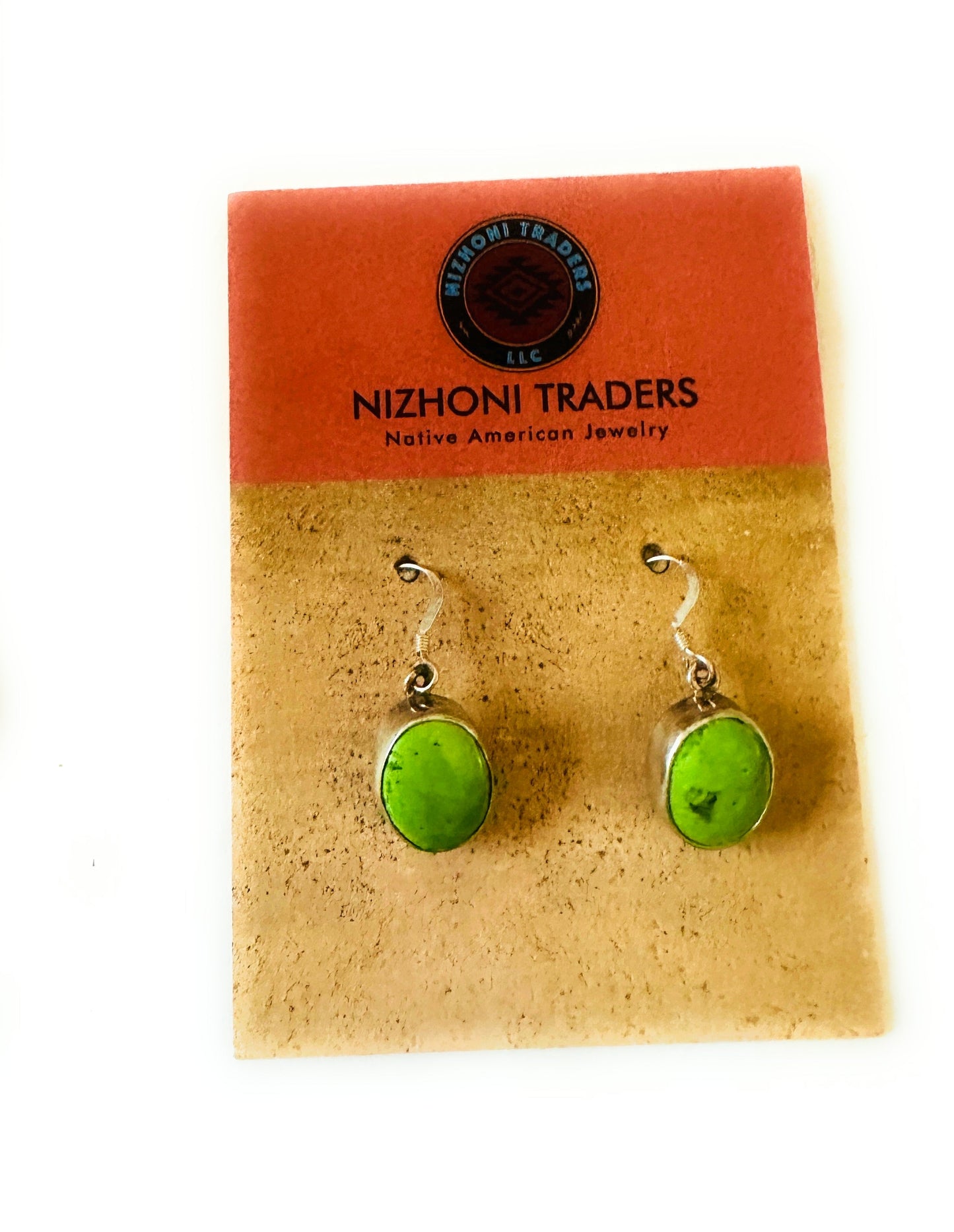Handcrafted Green Turquoise & Sterling Silver Dangle Earrings