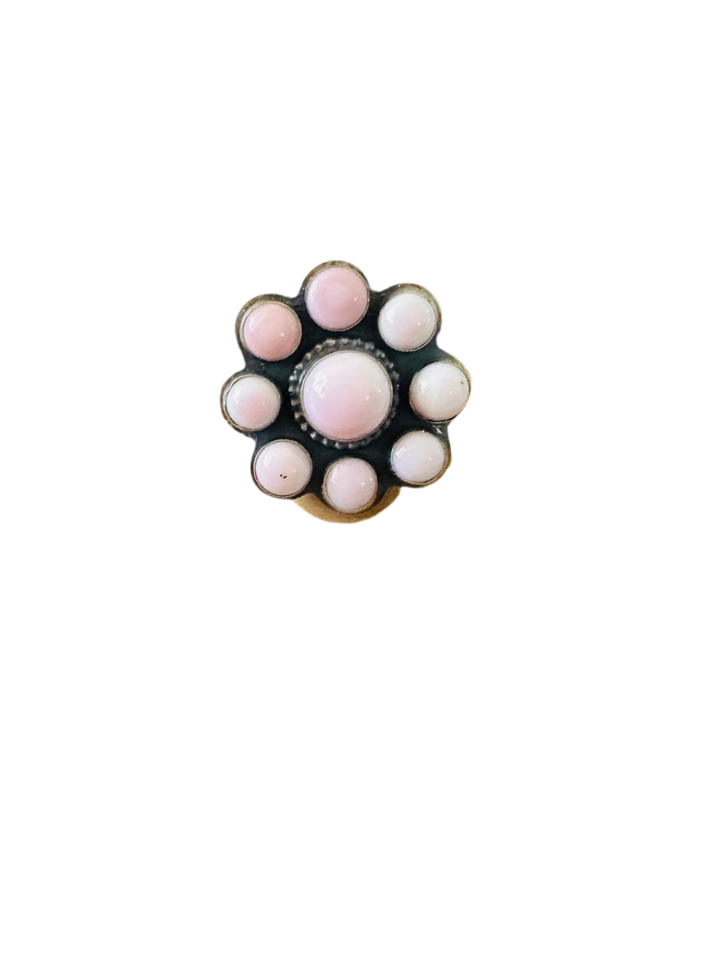 Handcrafted Sterling Silver & Queen Pink Conch Cluster Ring