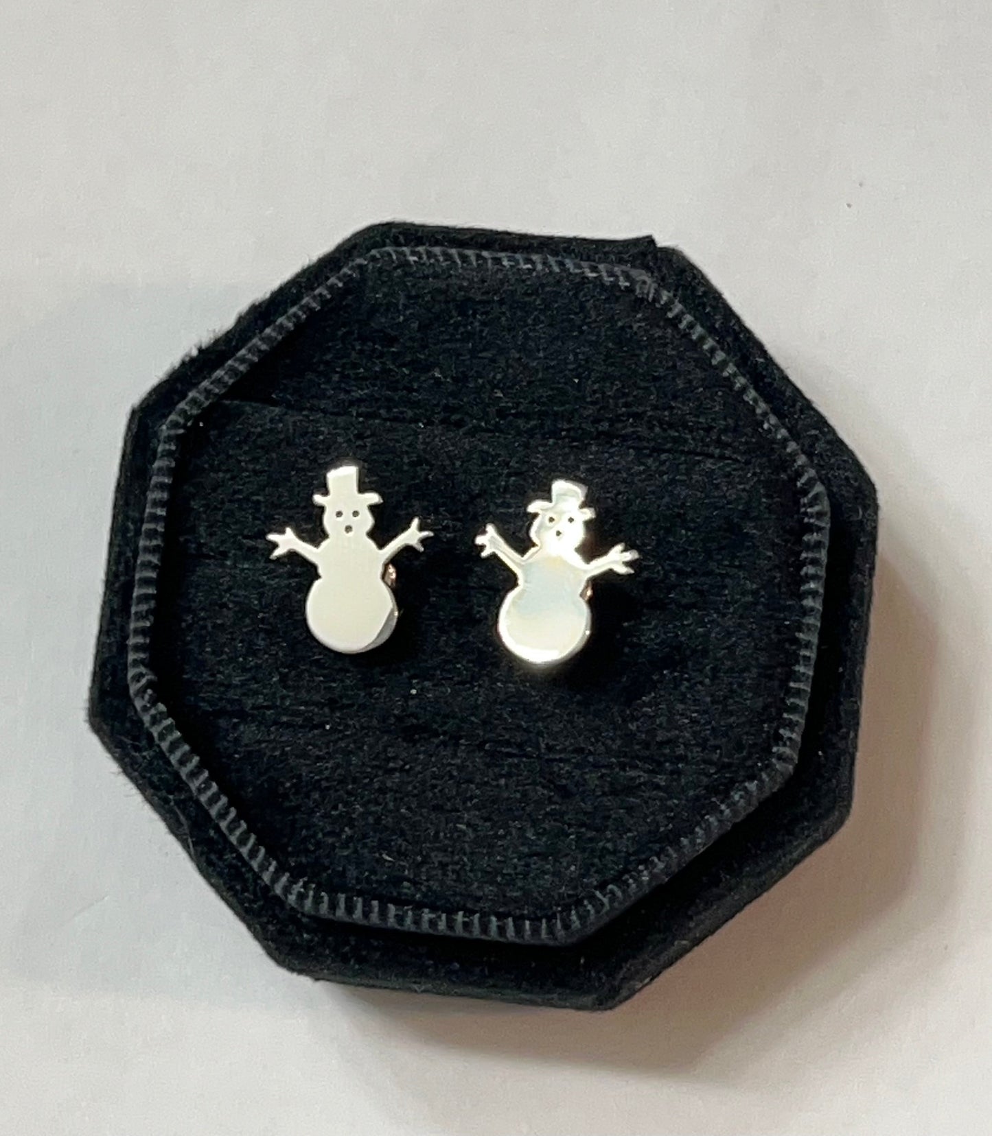 Sterling Silver Snowman Earrings On Post