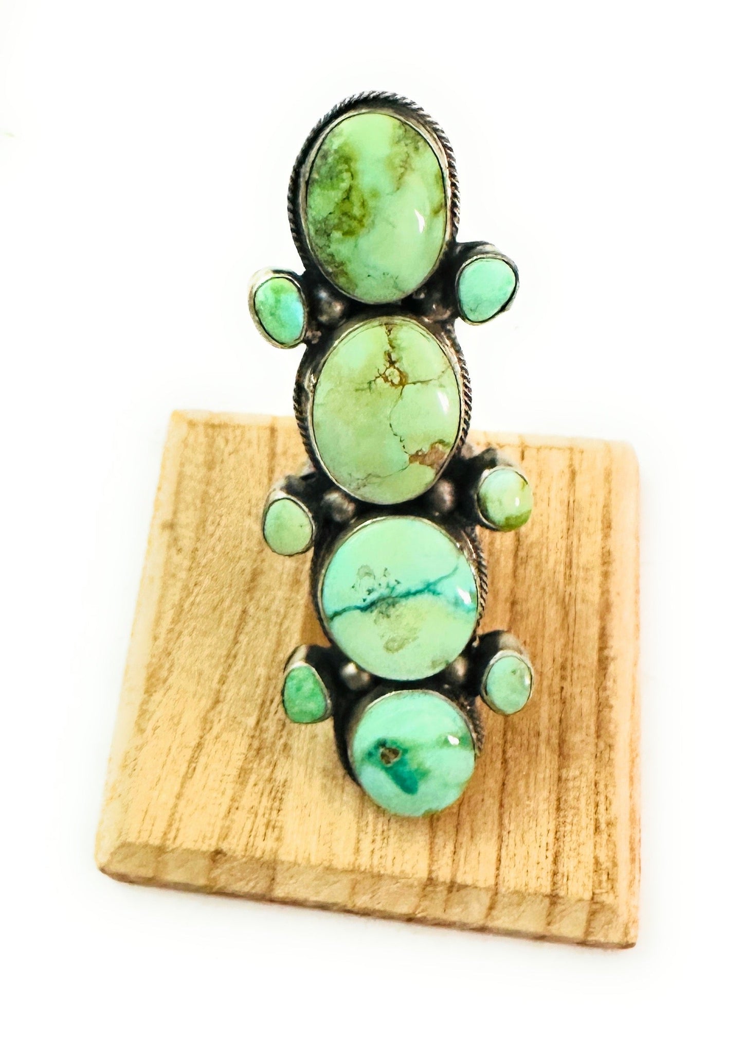 Handcrafted Palomino Turquoise & Sterling Silver Ring Size 7.25