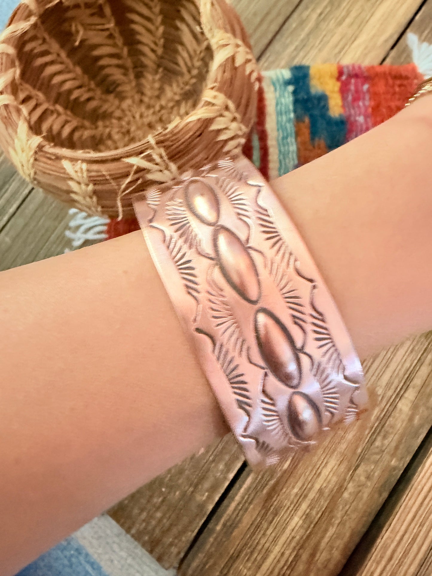 Handcrafted Copper Cuff Bracelet by Elvira Bill