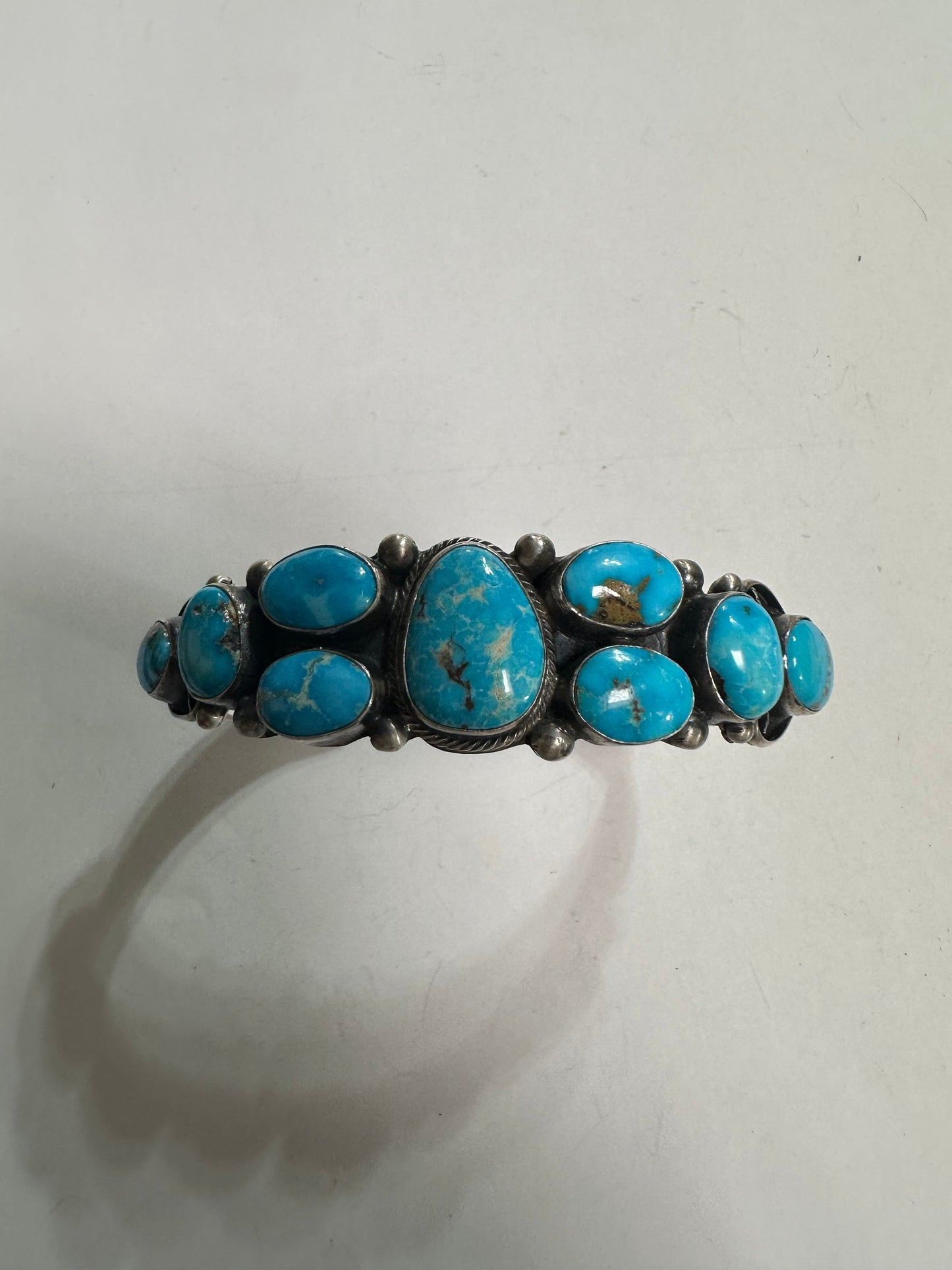 Beautiful Kathleen Livingston Handcrafted Sterling Turquoise Bracelet Cuff Signed