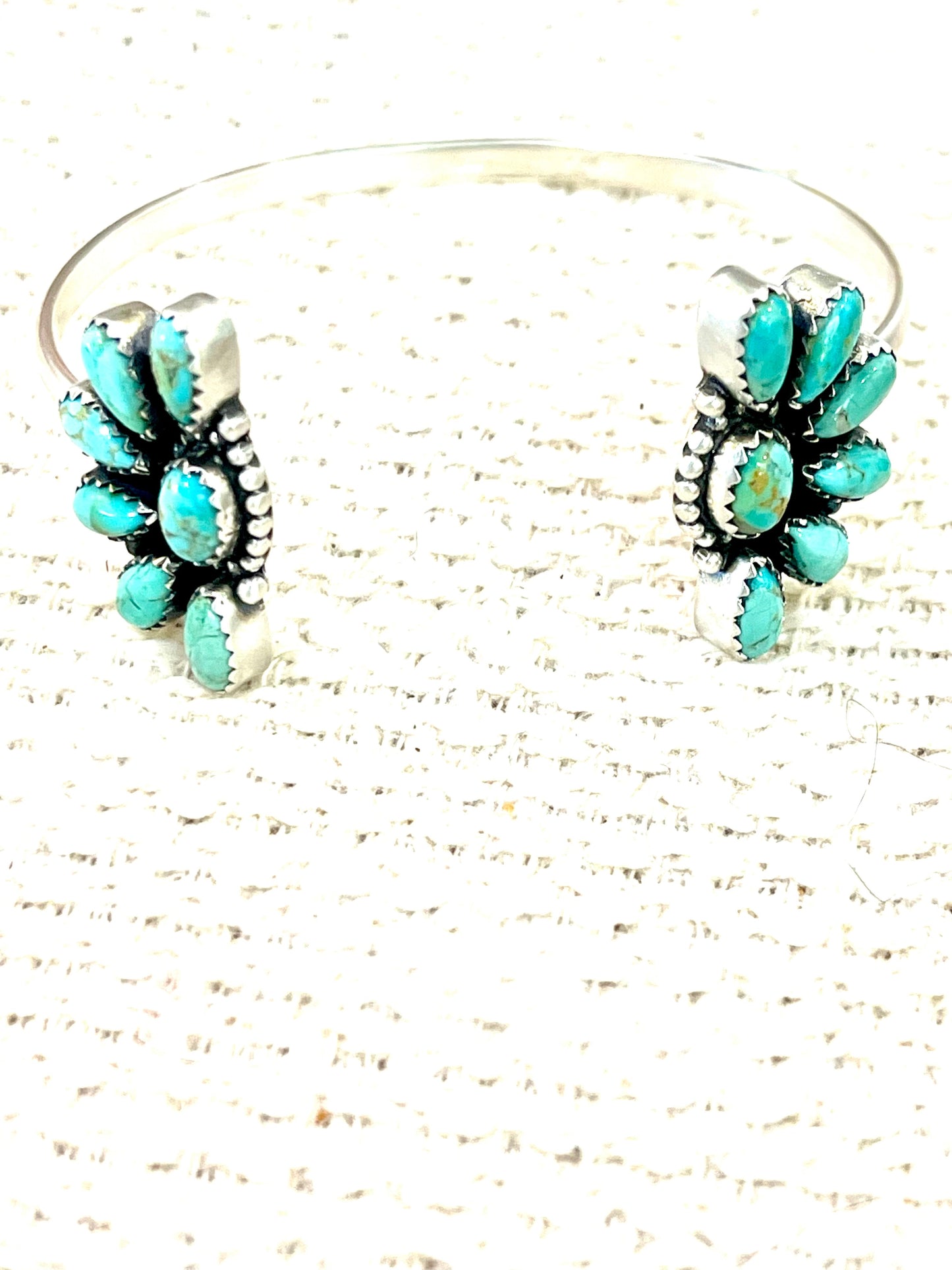 Handcrafted Sterling Silver & Turquoise Cluster Cuff