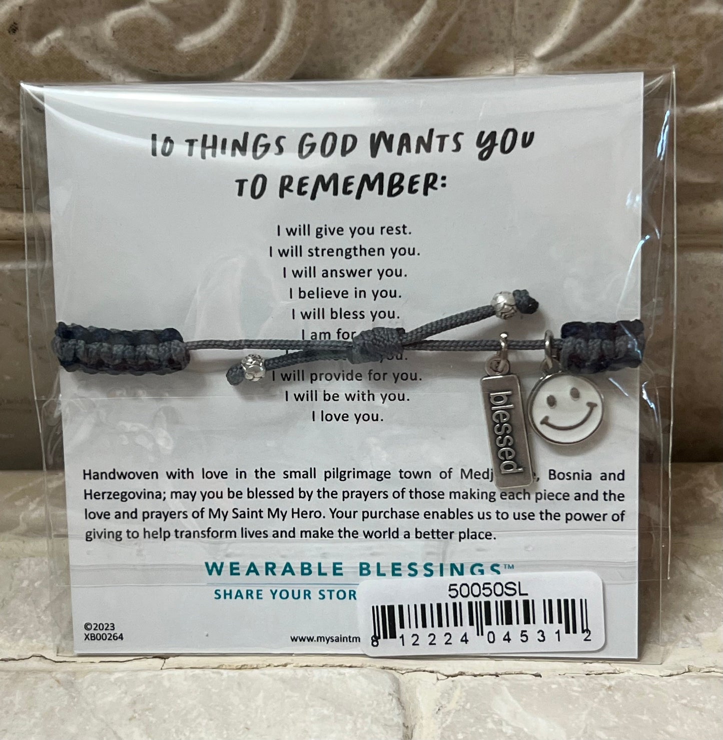 Pray. Hope. Don't Worry. Bracelet for Kids (Black and Grey)