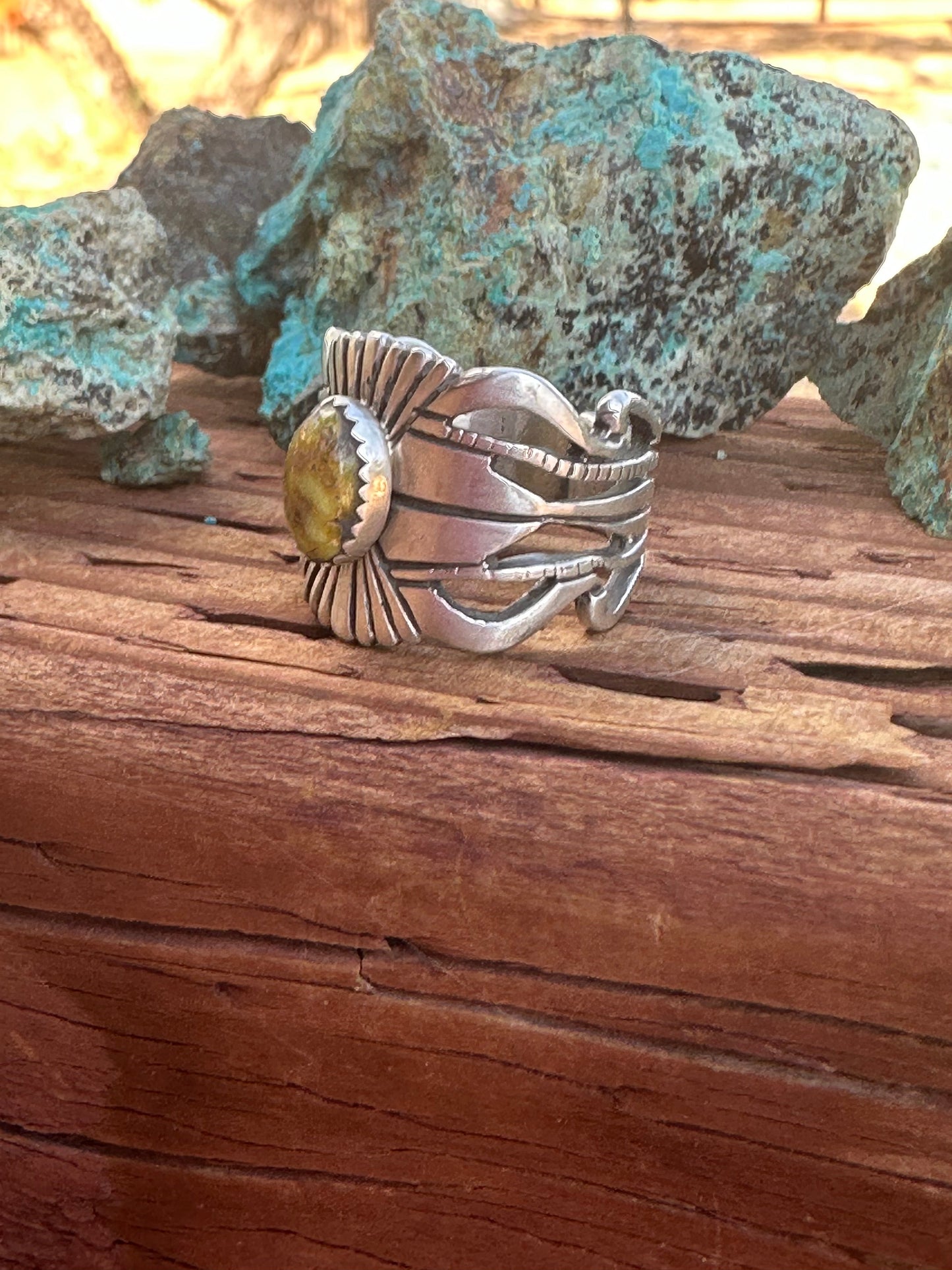 Handcrafted Russell Sam Sterling Silver & Palomino Turquoise Rings